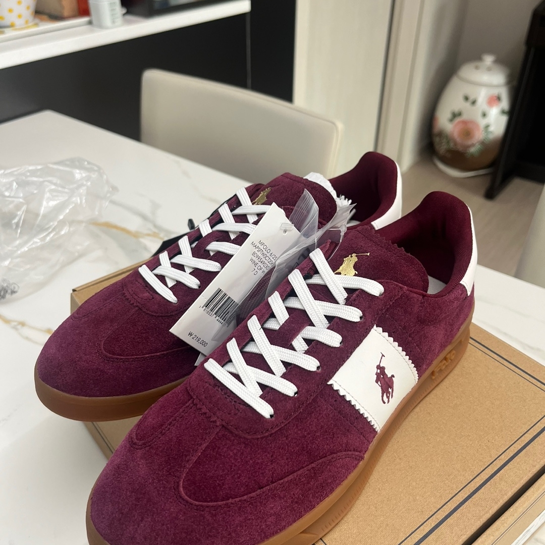 [30% 적립] Polo Ralph Lauren Heritage Aera Suede Sneakers Red - 24FW 착용 스타일