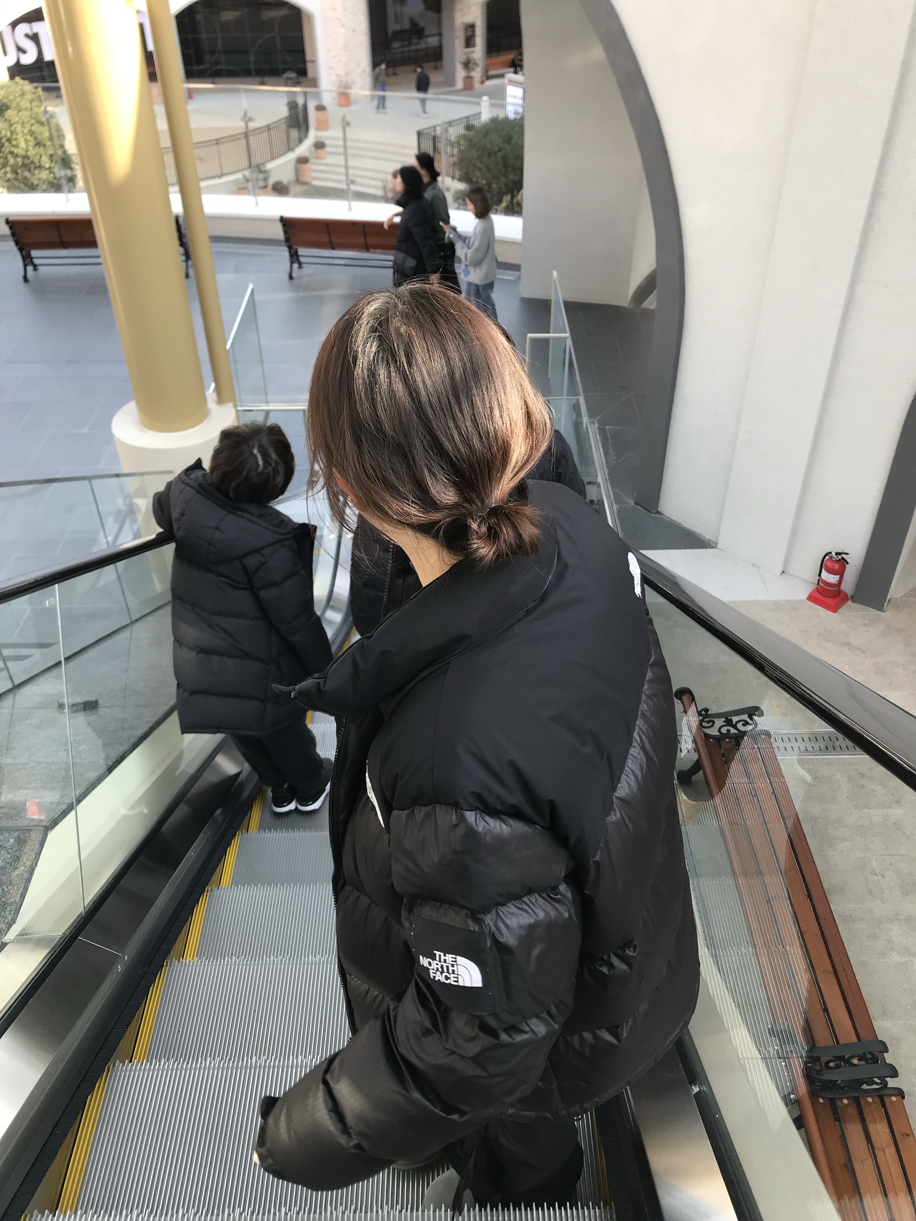 The North Face White Label Novelty Nuptse RDS Down Jacket Black 착용 스타일