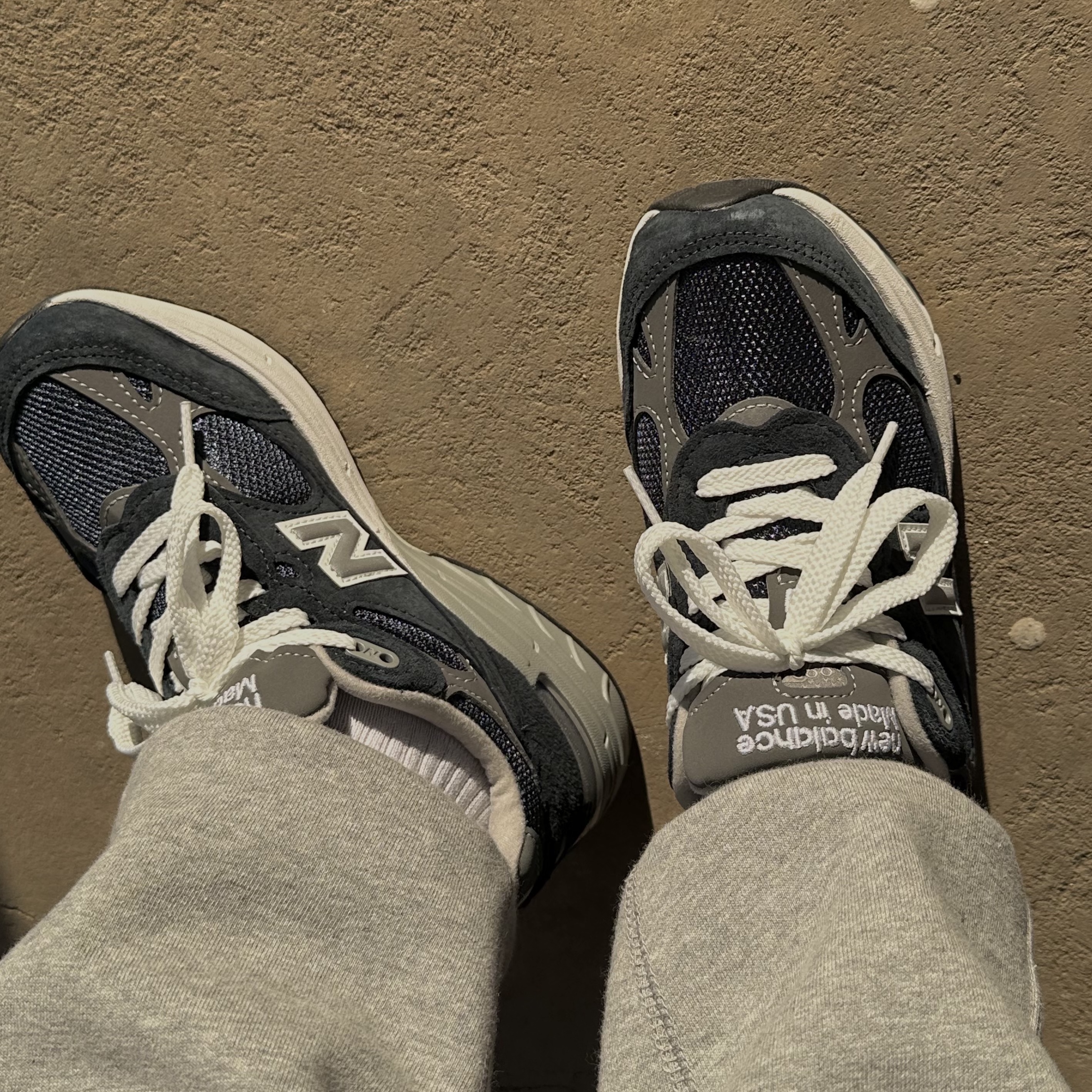 (W) New Balance 993 Made in USA Navy - B Standard, New Balance 993 Made in USA Navy - D Standard 착용 스타일