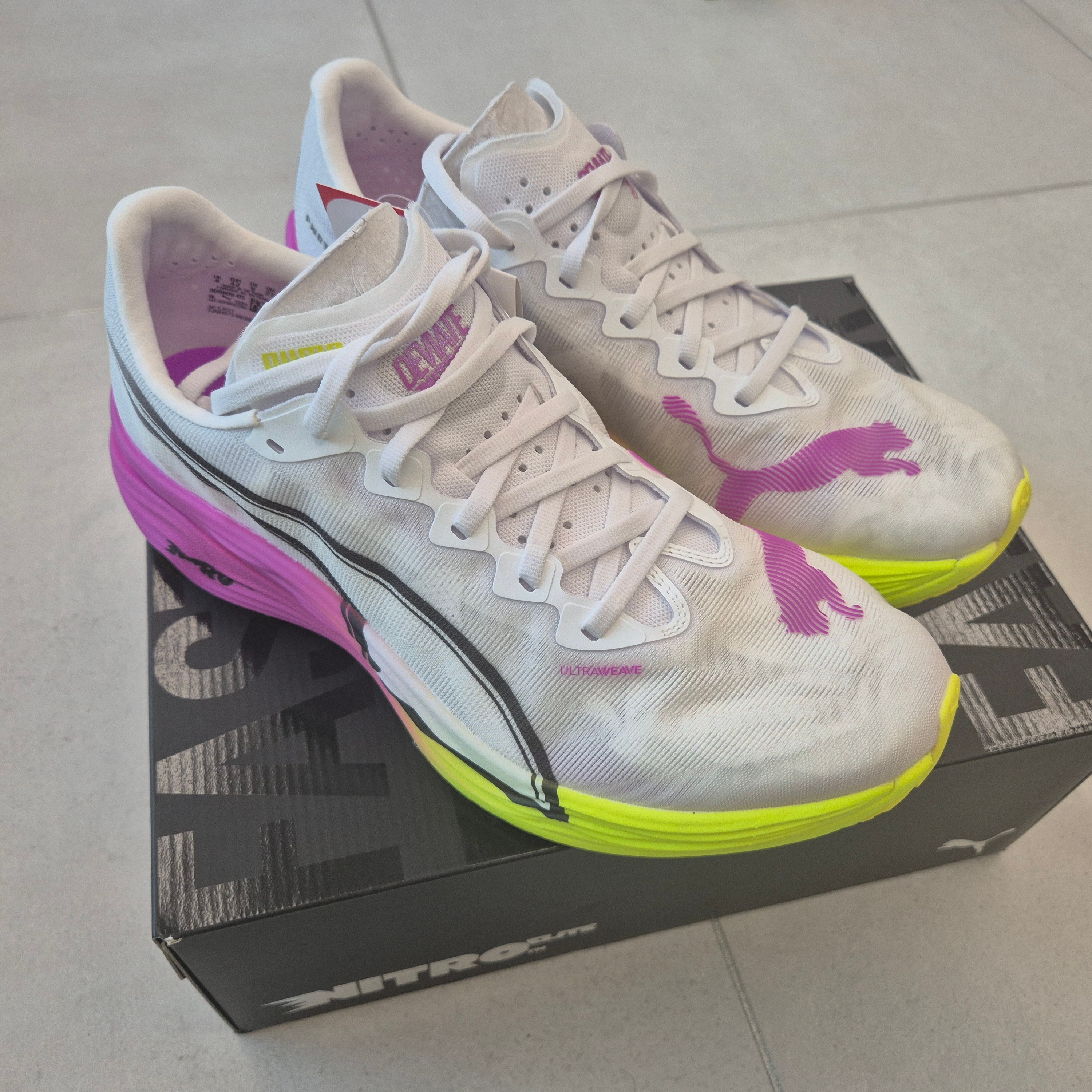 Puma Deviate Nitro Elite 3 White Pure Magenta 착용 스타일