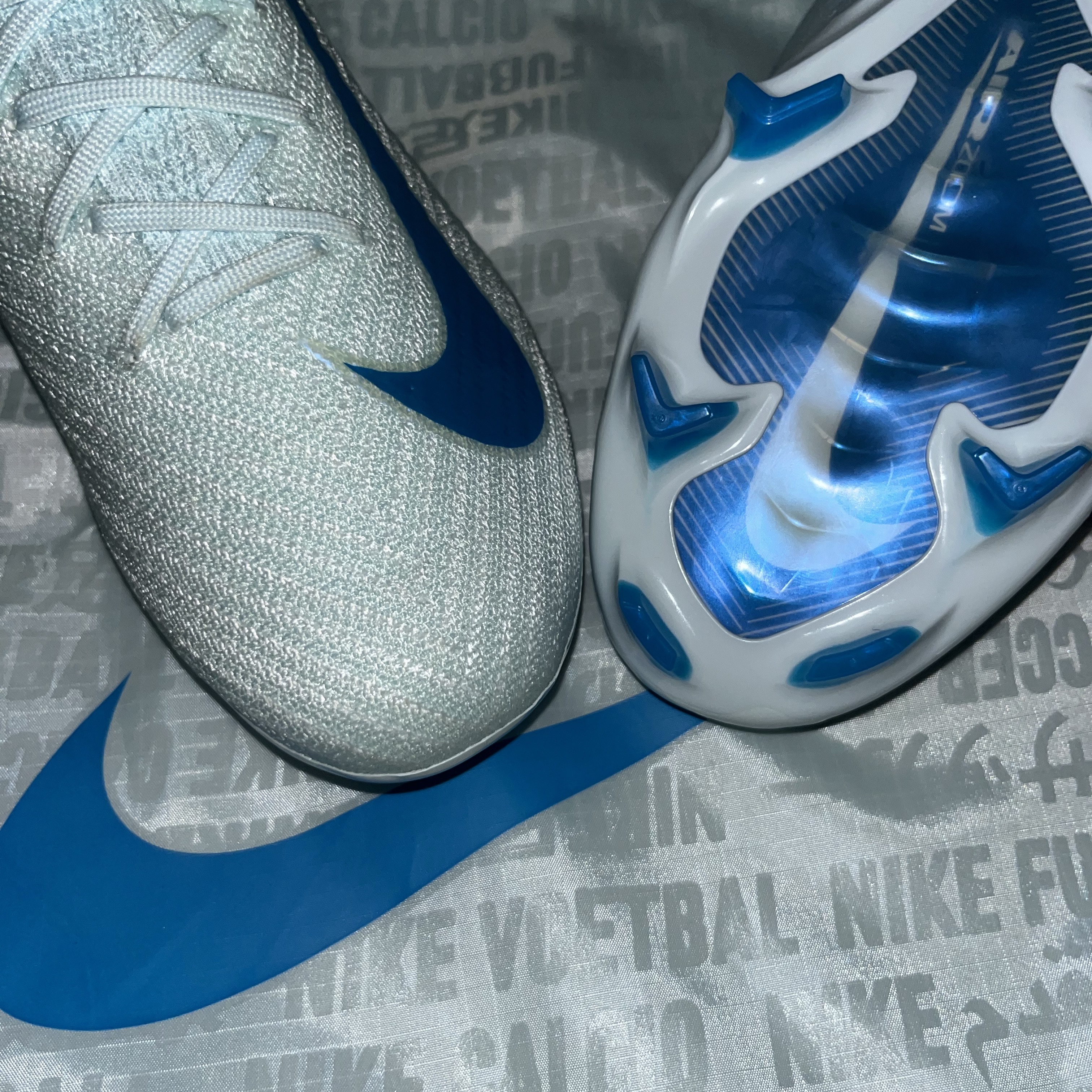 Nike Zoom Mercury Vapor 16 Elite FG Glacier Blue Blue Orbit 착용 스타일