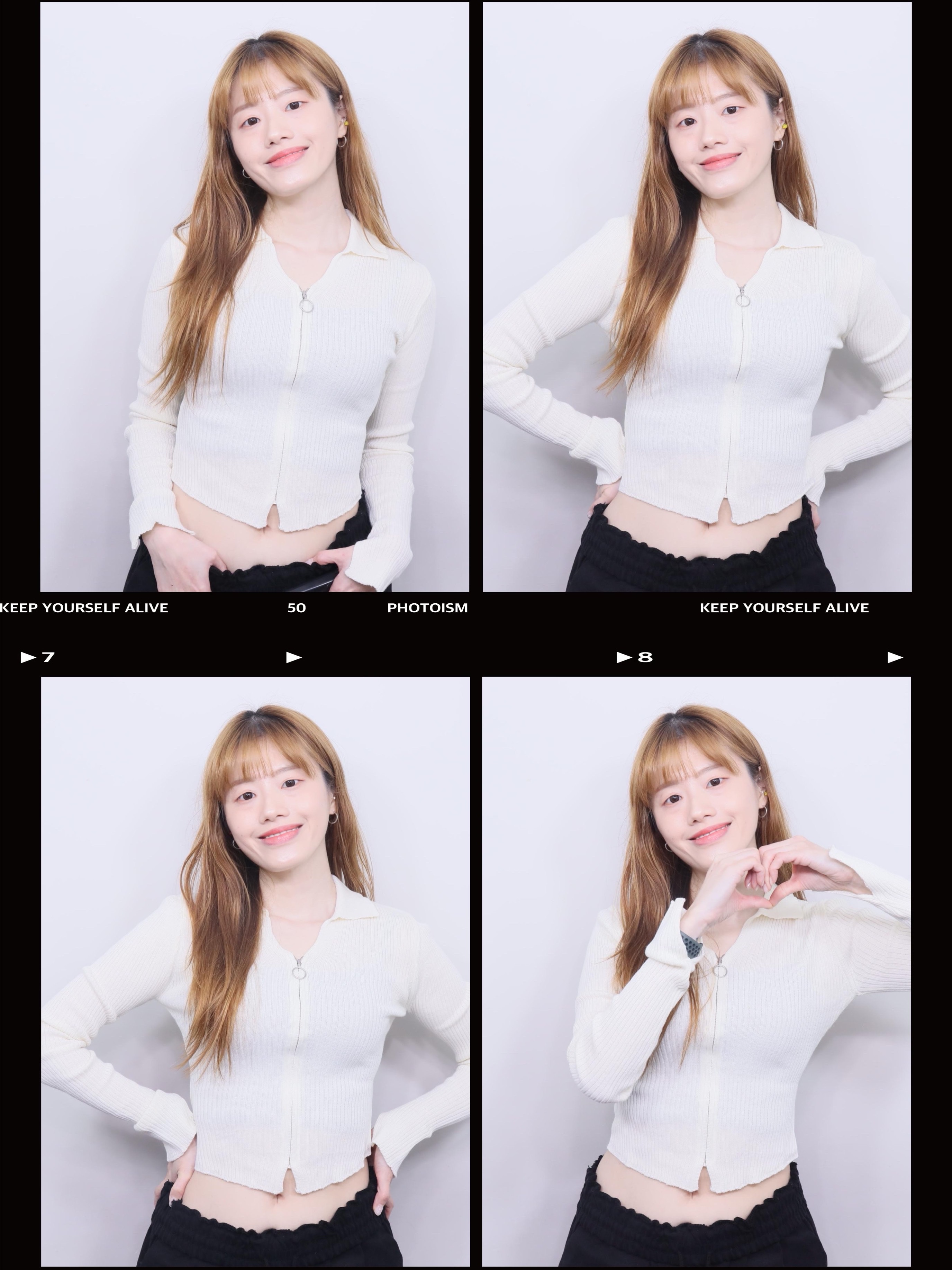 (W) Mischief Knitted Long Sleeve Shirt White 착용 스타일