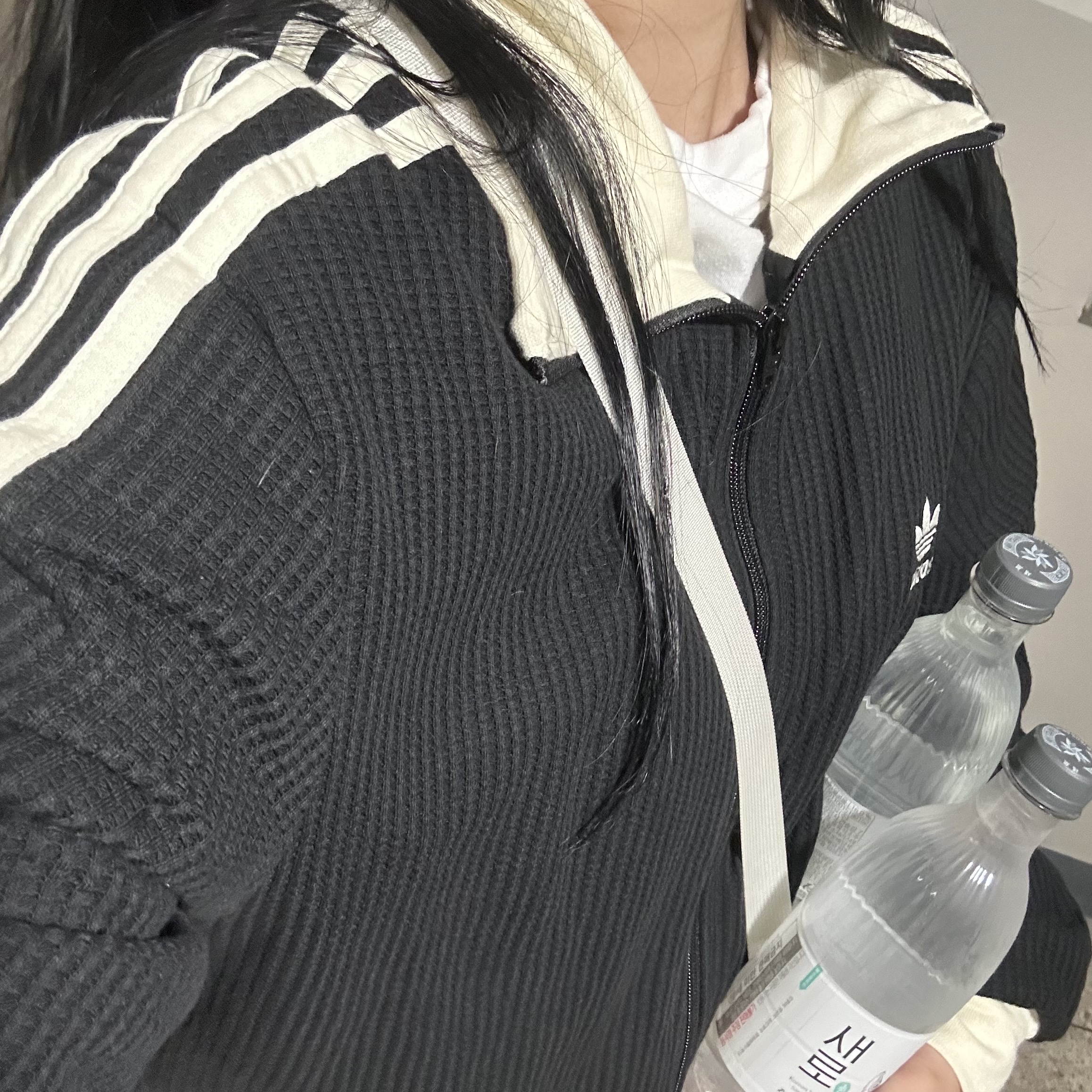 Adidas Waffle Beckenbauer Track Top Black - KR Sizing 착용 스타일