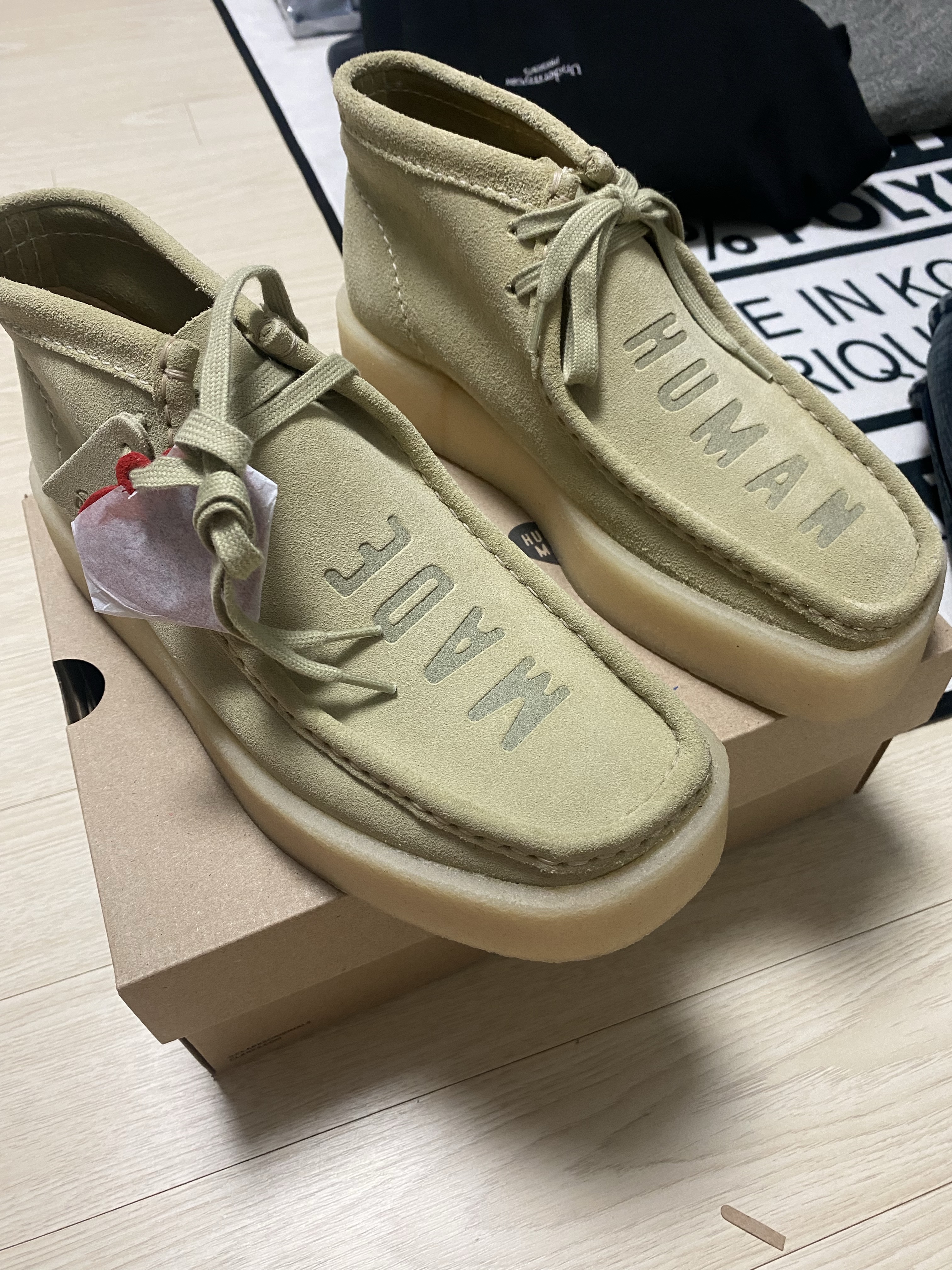 Clarks x Human Made Wallabee Made Beige 착용 스타일