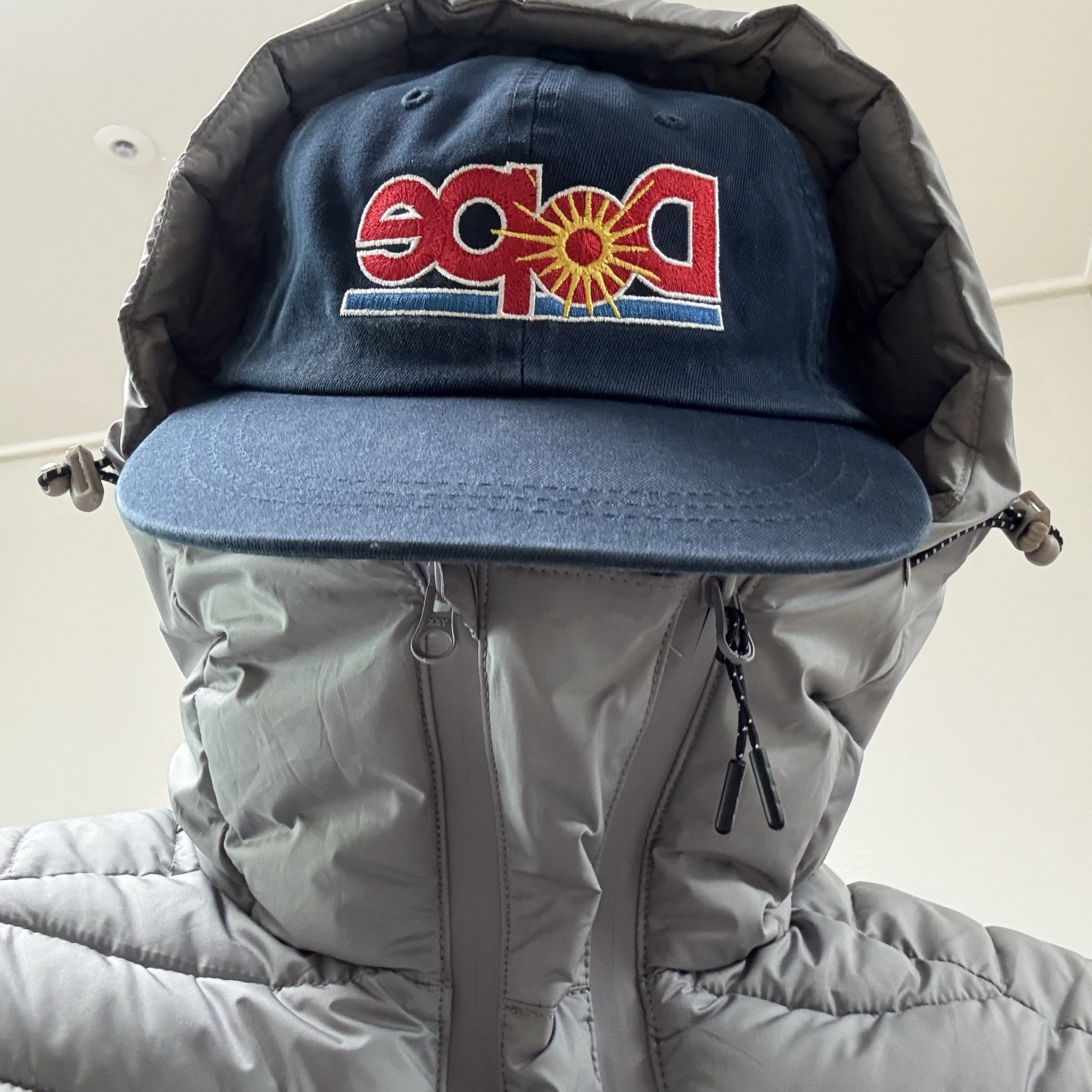 ANNOT DOPE Long Bill Washing Cap Navy 착용 스타일