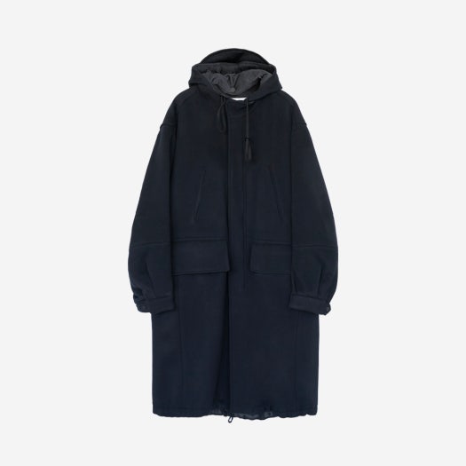 PL2YCO0501I6 Polyteru M65 Melton Wool Coat Dark Navy