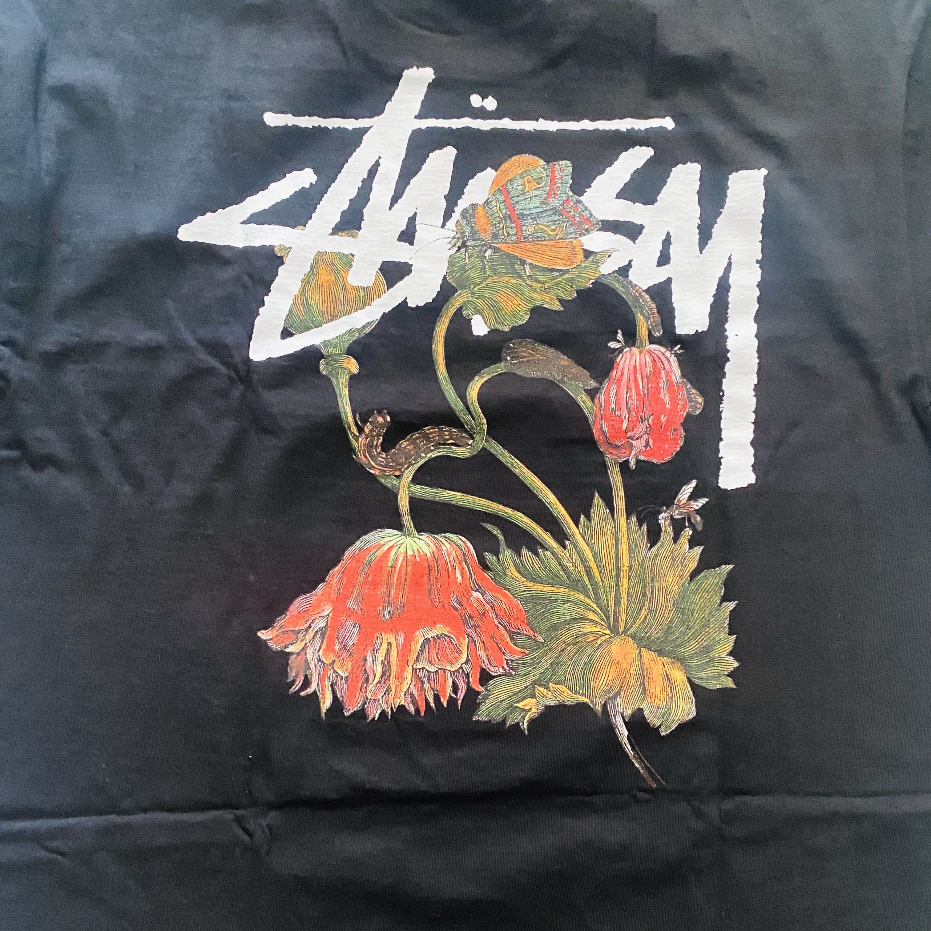 Stussy Withered Flower T-Shirt Black 착용 스타일
