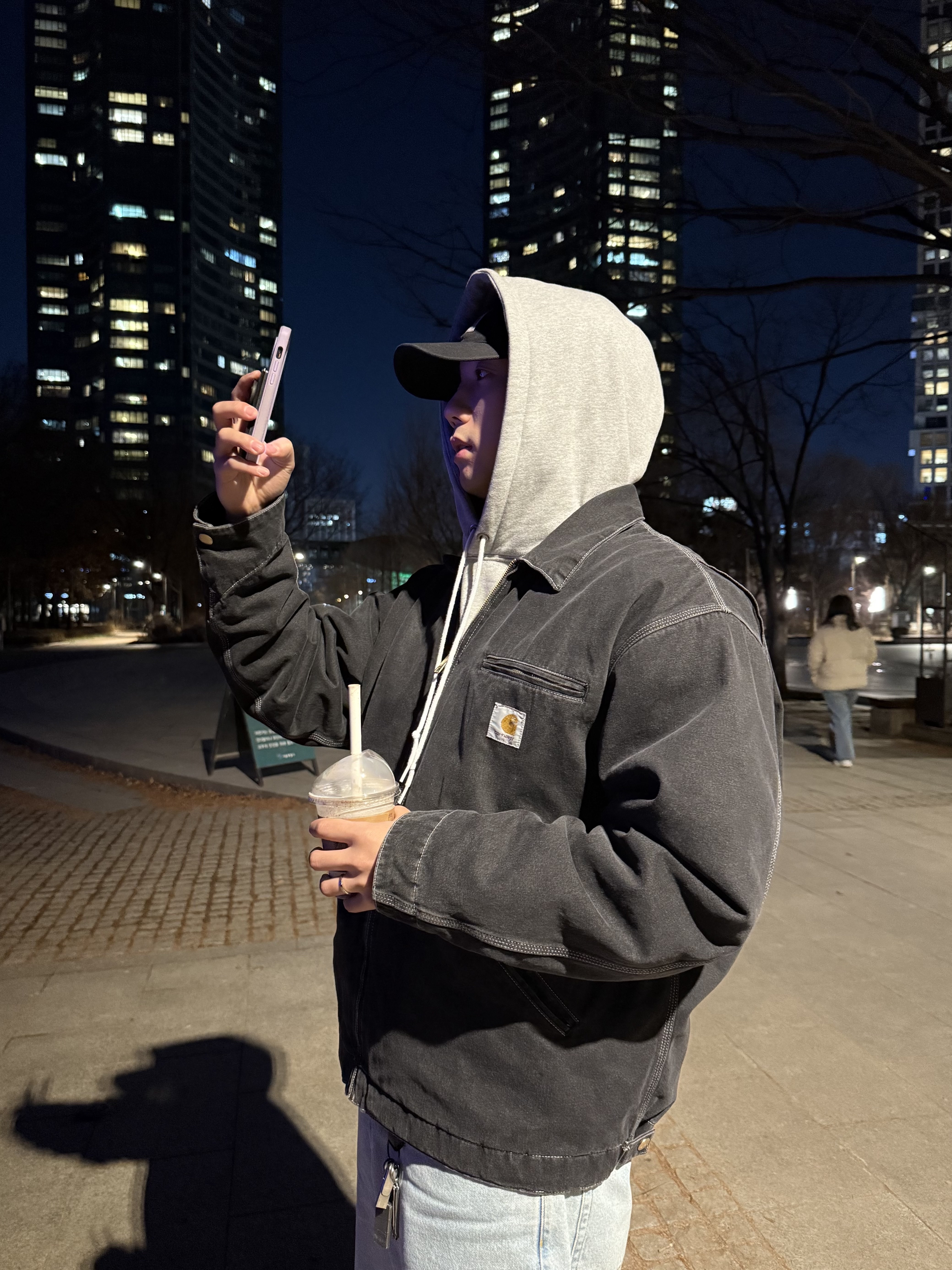 Nike NRG Solo Swoosh Fleece Hoodie Dark Grey Heather - Asia, Carhartt WIP Icon Cap Black 착용 스타일 - 1