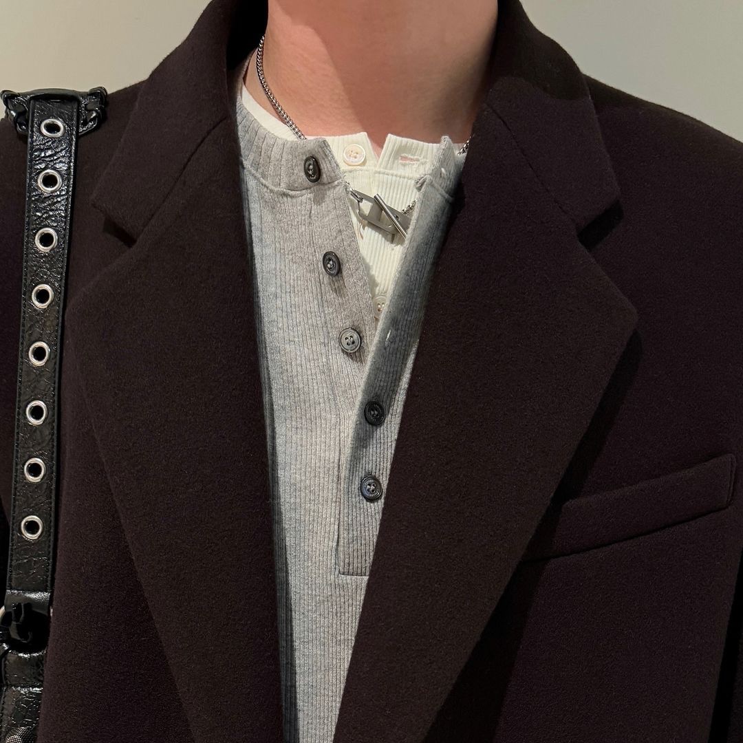 Diesel Dx1477 Stainless Steel Chain Necklace Silver 착용 스타일 - 2