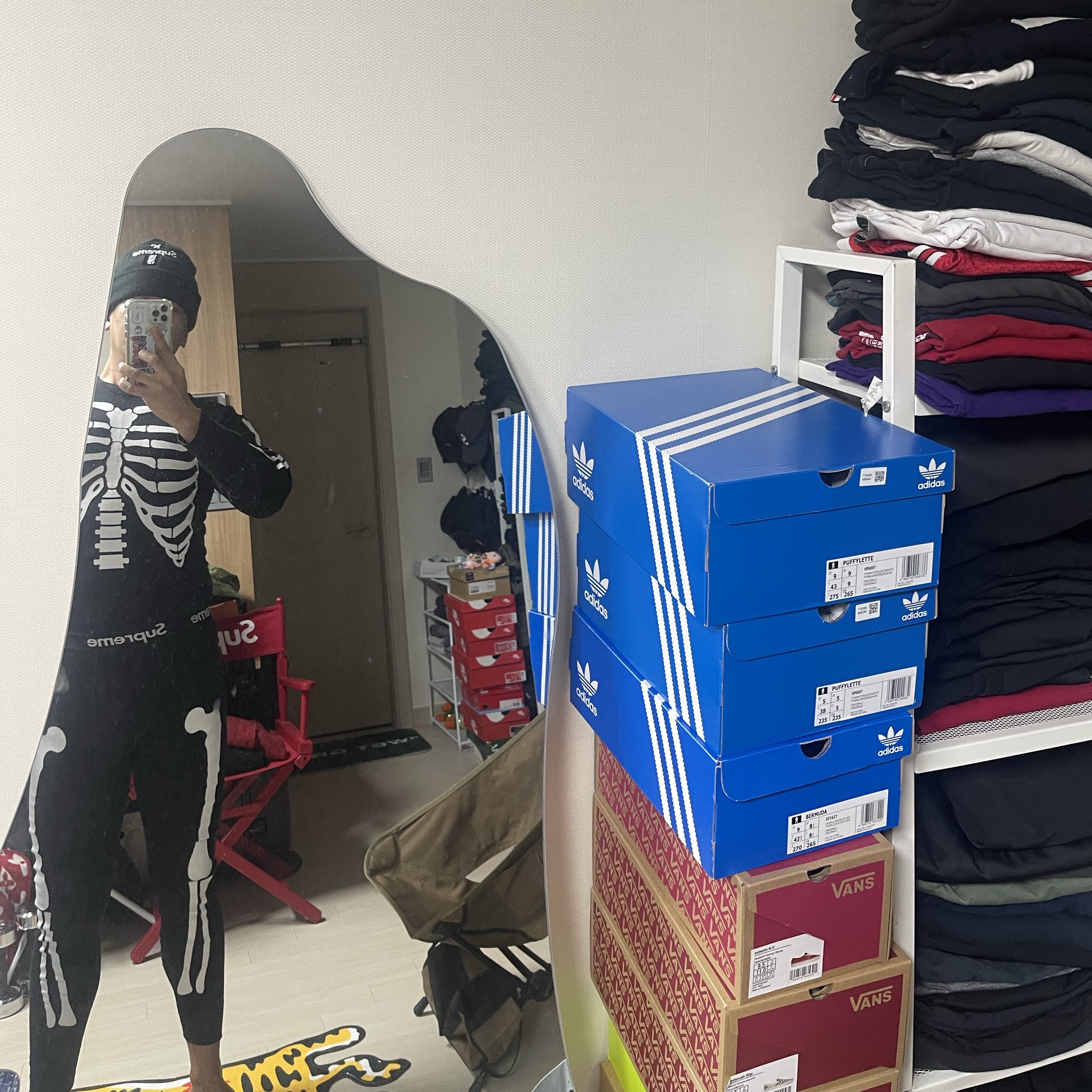 Supreme Hanes Bones Thermal Crew Black (1 Pack), Supreme Hanes Bones Thermal Pants Black (1 Pack) 착용 스타일