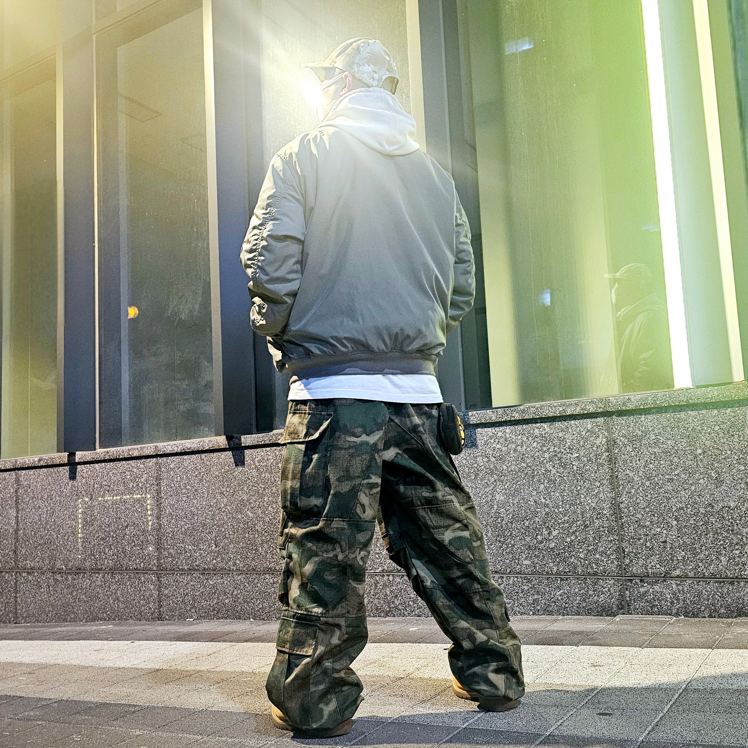 Palace P 6-Panel Terrain DPM Woodland - 24FW, Palace Tri-Chenille Hood Oatmeal - 21FW 착용 스타일 - 2