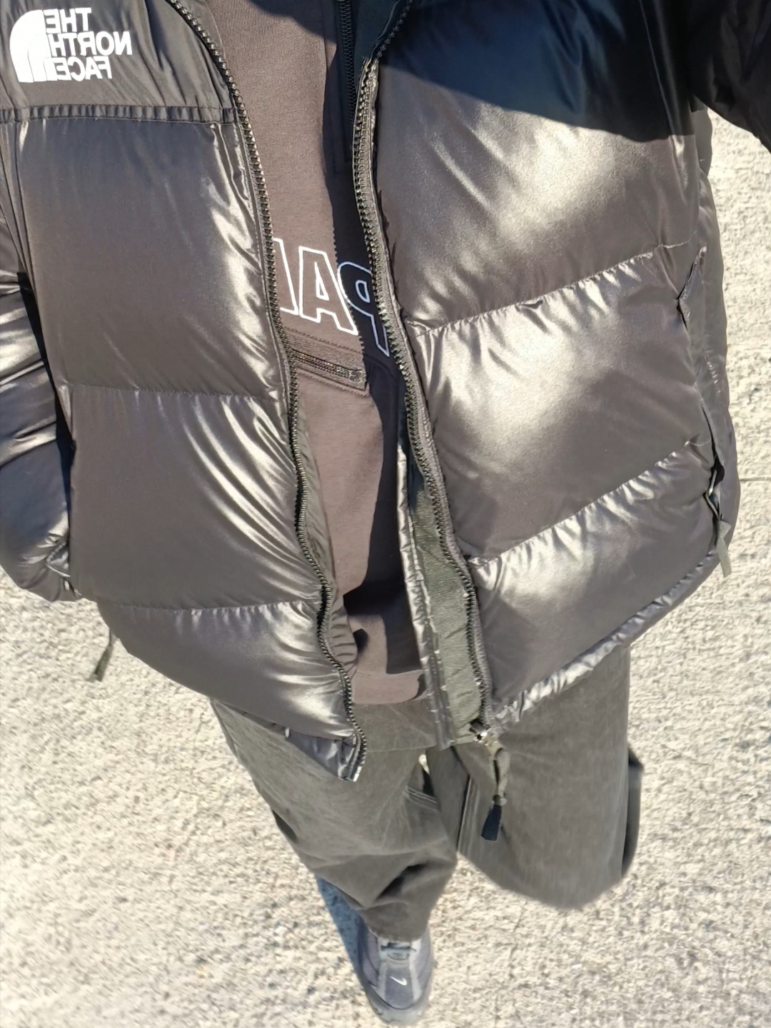 Palace Slant 1/4 Zip Hood Black - 22FW, Nike Shox Ride 2 Iron Grey and Anthracite 착용 스타일 - 2