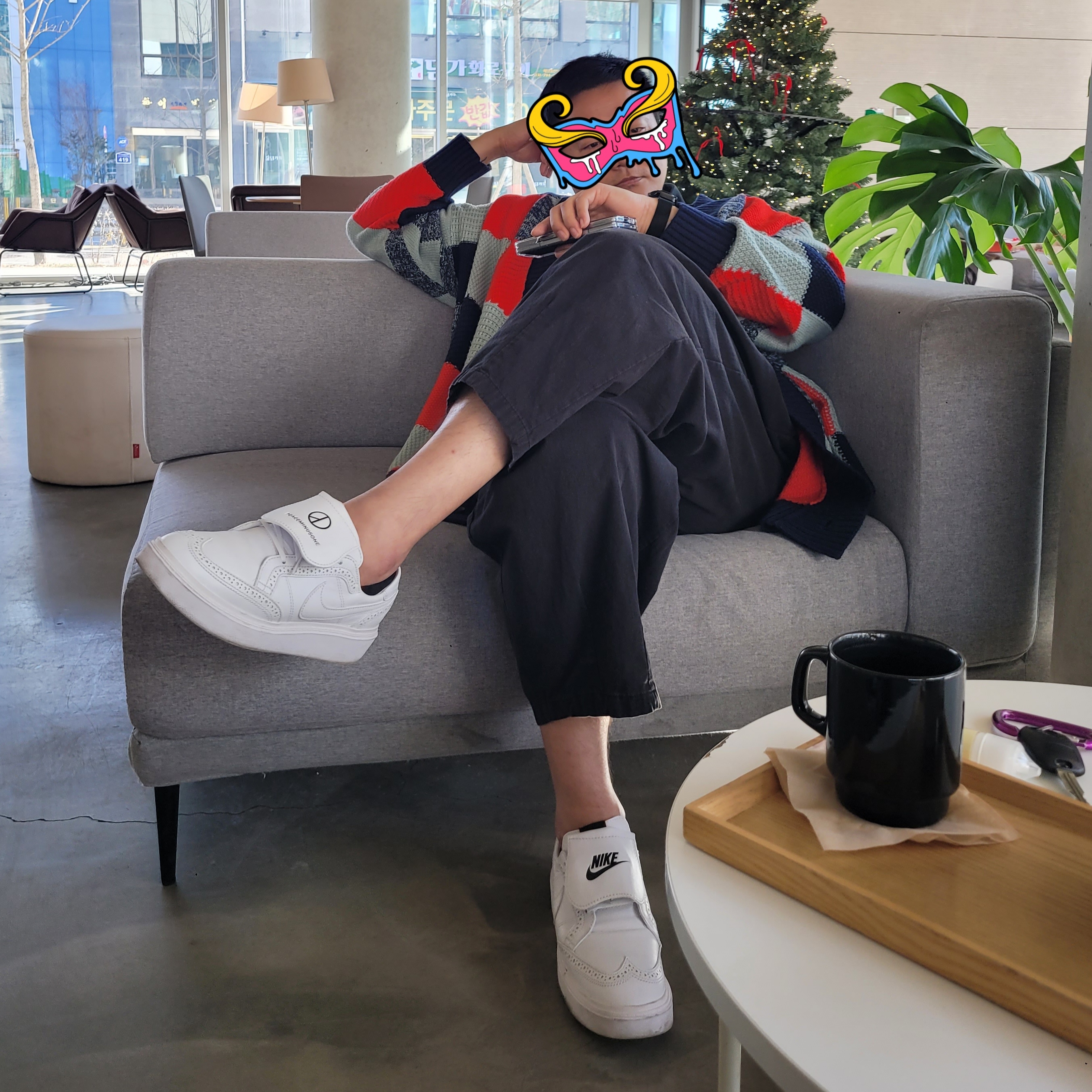 Nike x Peaceminusone Kwondo1 White 착용 스타일