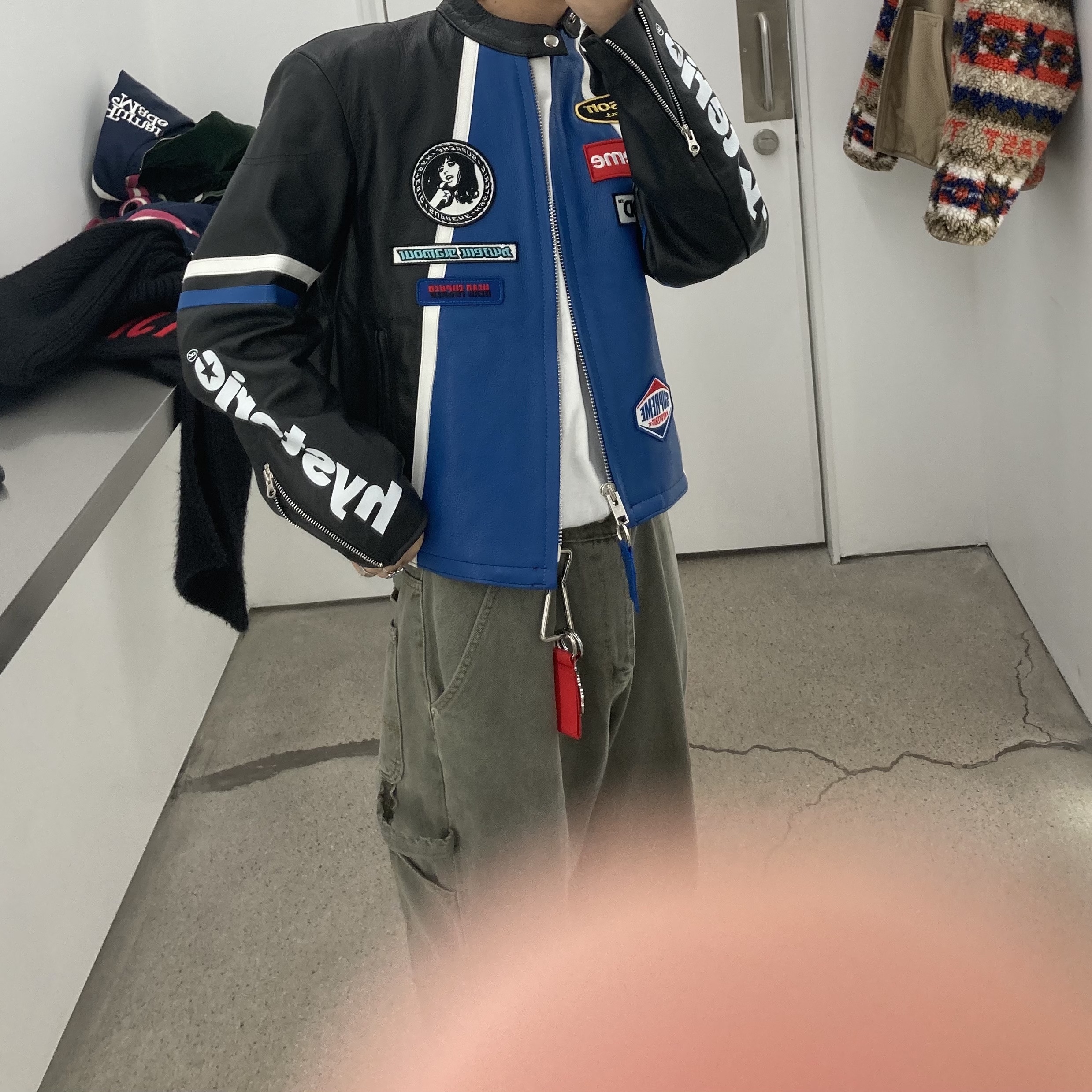 Supreme x Hysteric Glamour Vanson Leathers Jacket Black - 24FW 착용 스타일