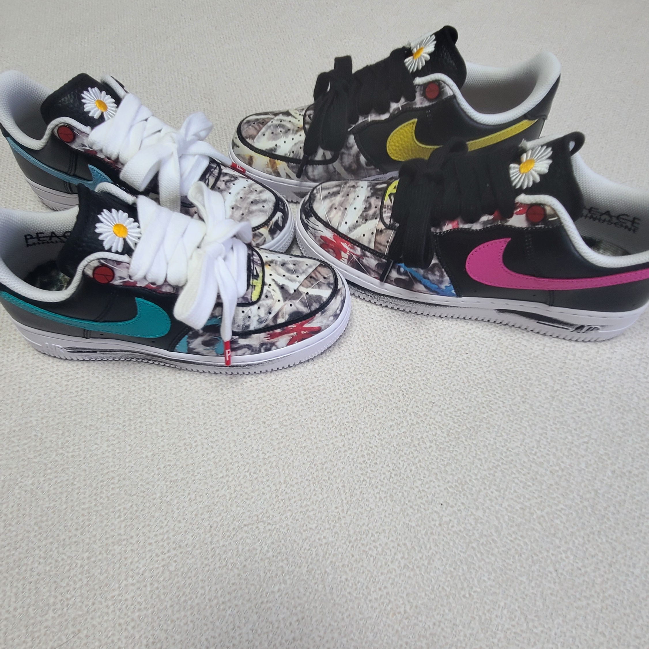 Nike x Peaceminusone Air Force 1 Low Para-Noise 3.0 Black and Multicolor 착용 스타일 - 2
