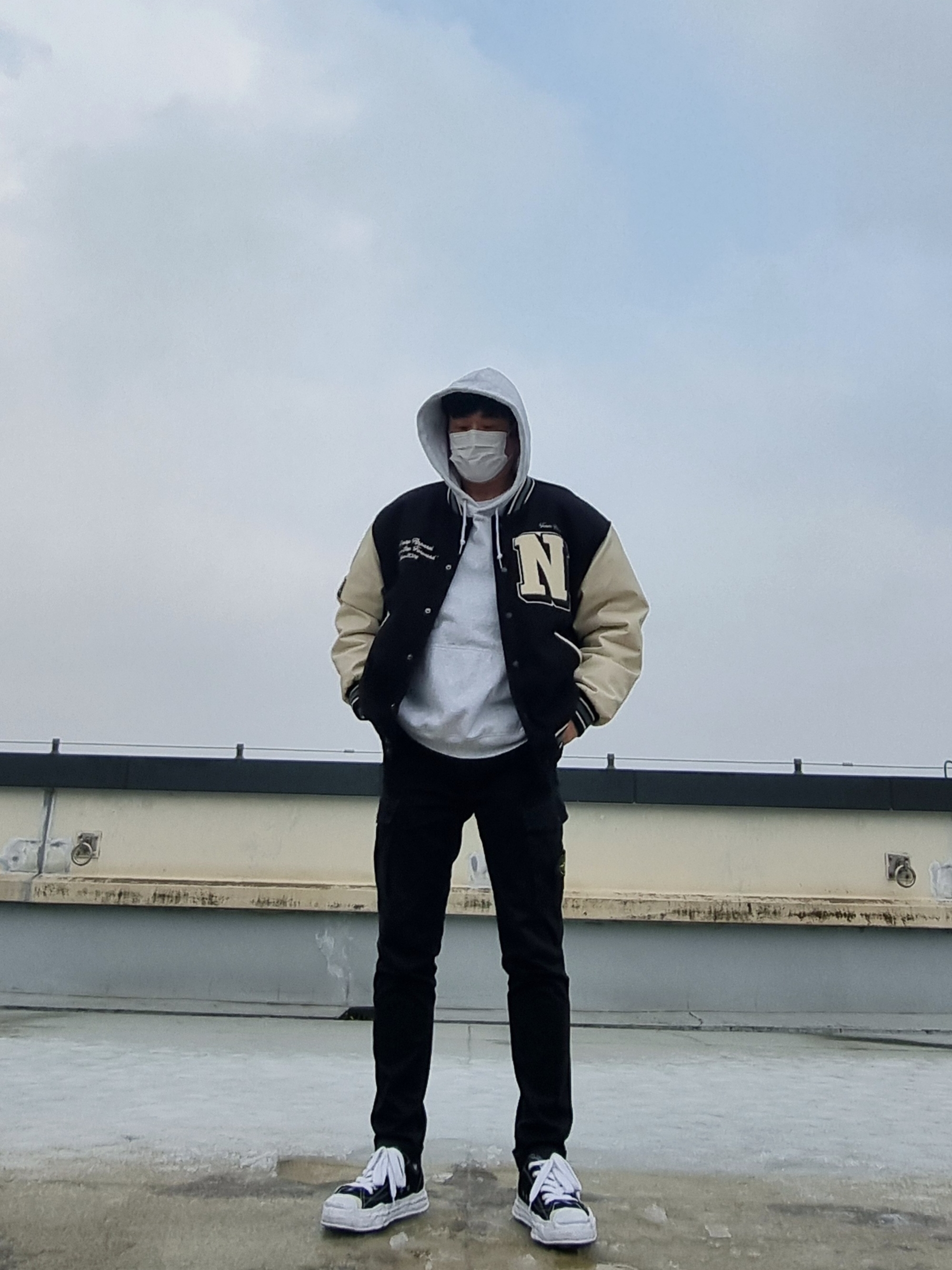 Maison Mihara Yasuhiro Hank OG Sole Canvas Low-top Sneakers Black, Stussy Basic Stussy Hoodie Ash Heather 2021 착용 스타일 - 2