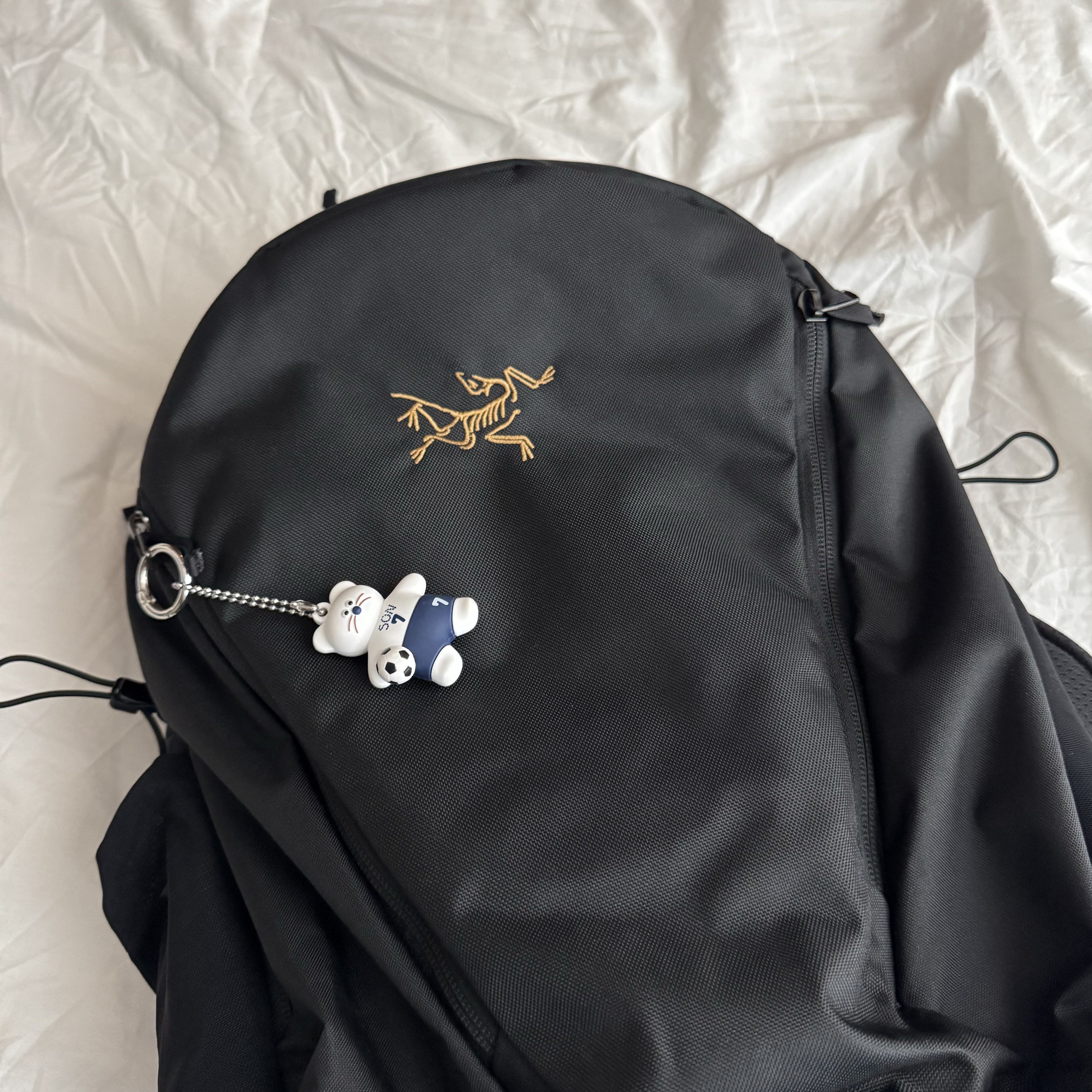 Arc'teryx Mantis 26 Backpack Black, Monamhee x NOS7 SON.hee Figure Keyring Cream 착용 스타일