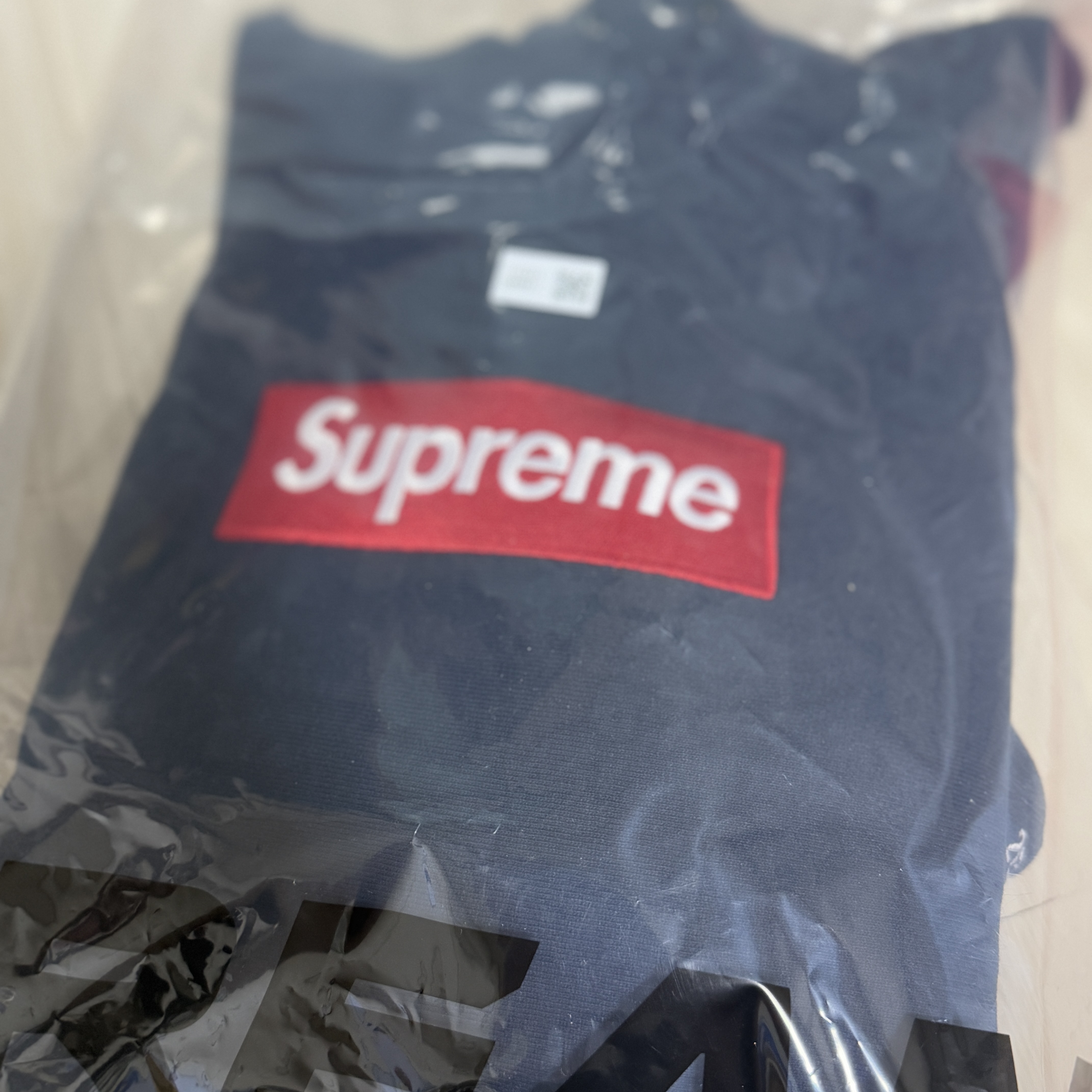 Supreme Box Logo Hooded Sweatshirt Navy - 24FW 착용 스타일