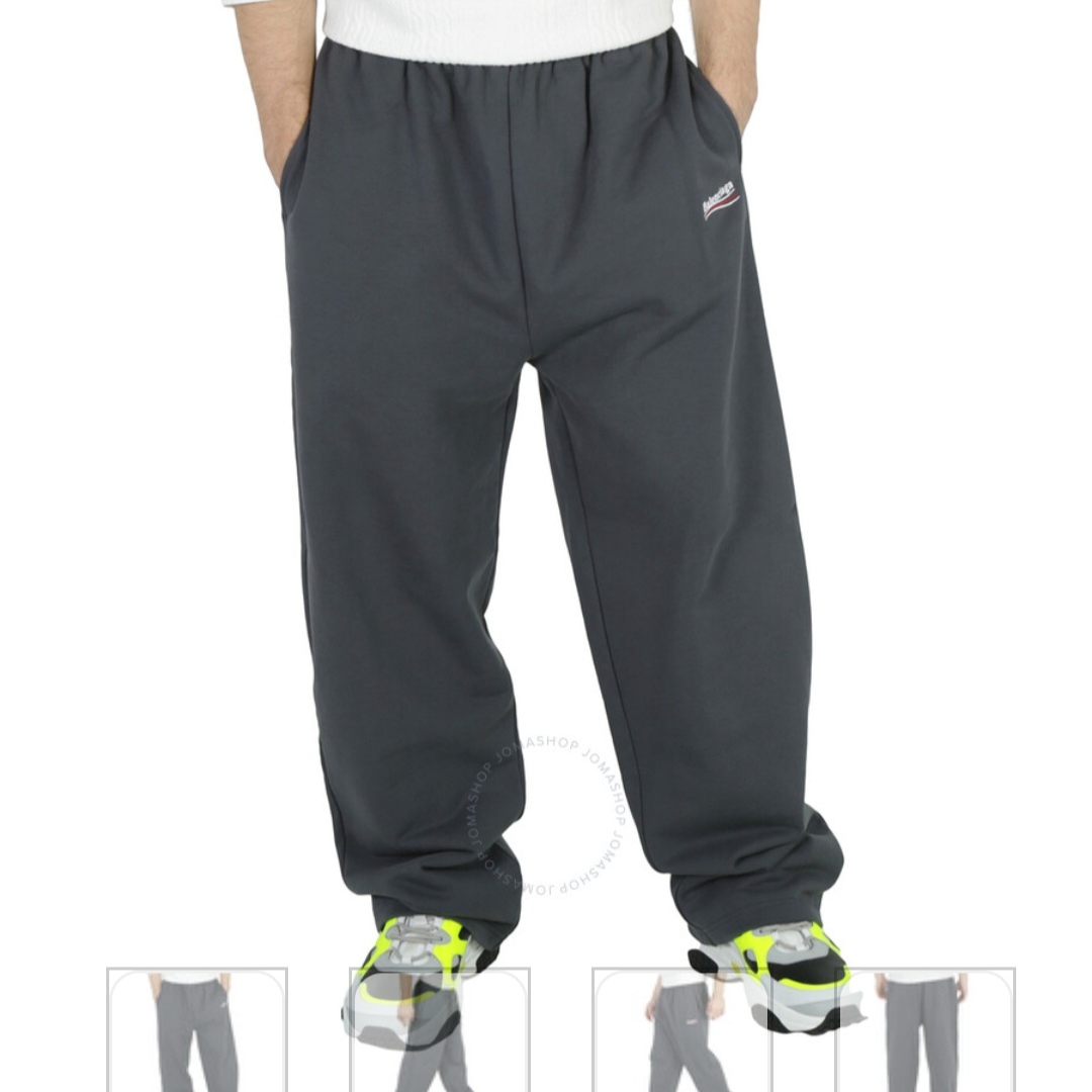 (W) Balenciaga Political Campaign Jogging Pants Dark Grey 착용 스타일 - 1