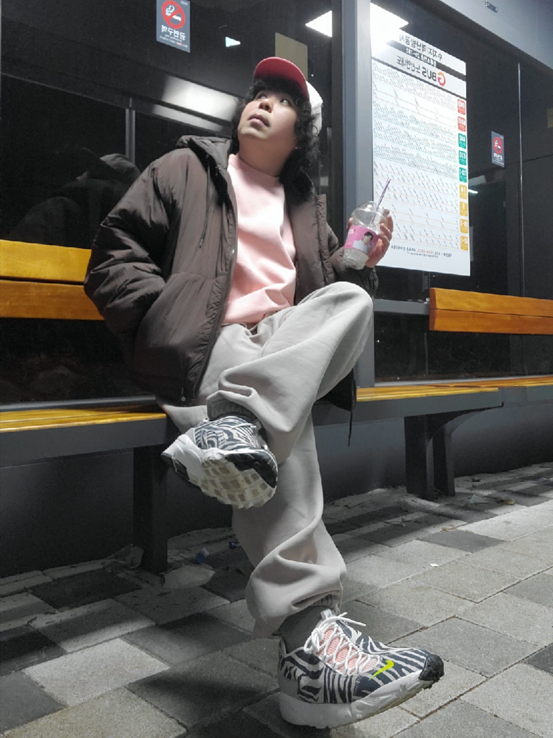 (W) Nike x Olivia Kim Air Footscape No Cover, Nike NRG Solo Swoosh Crew Fleece Bleached Coral - US/EU 착용 스타일