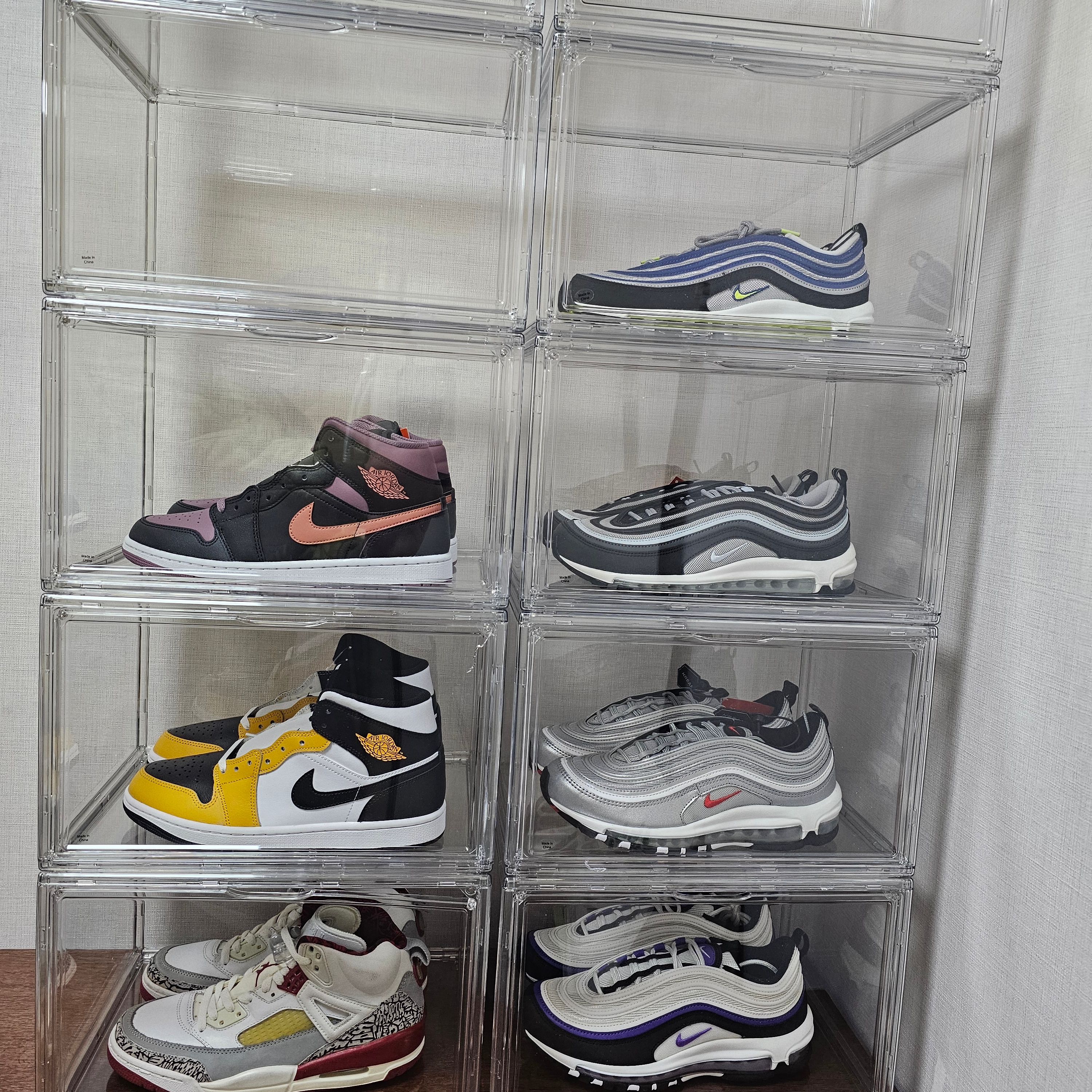 Nike Air Max 97 OG Silver Bullet 2022, Nike Air Max 97 OG Atlantic Blue and Voltage Yellow 착용 스타일