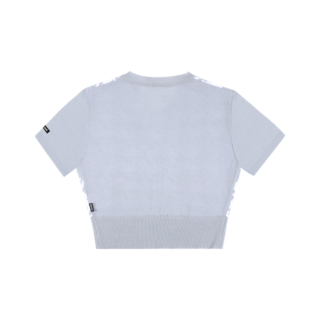 ◇NASTY FANCY CLUB◇ NF Houndstooth Check Crop Knit Tee SKY 팬시클럽 하운드 투스 체크 크롭 니트 티 스카이 블루 | FANCY