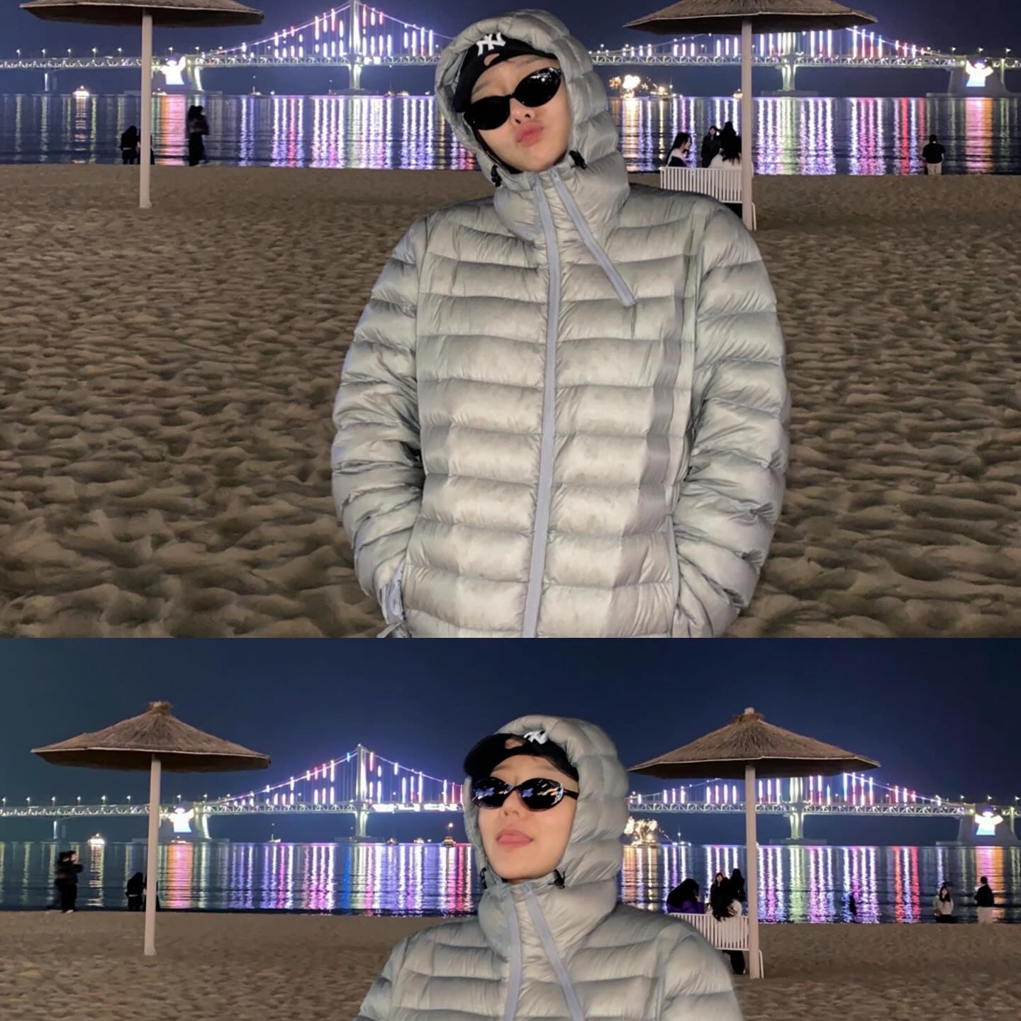 Sansan Gear Suffix Puffer Jacket Grey - 24FW 착용 스타일