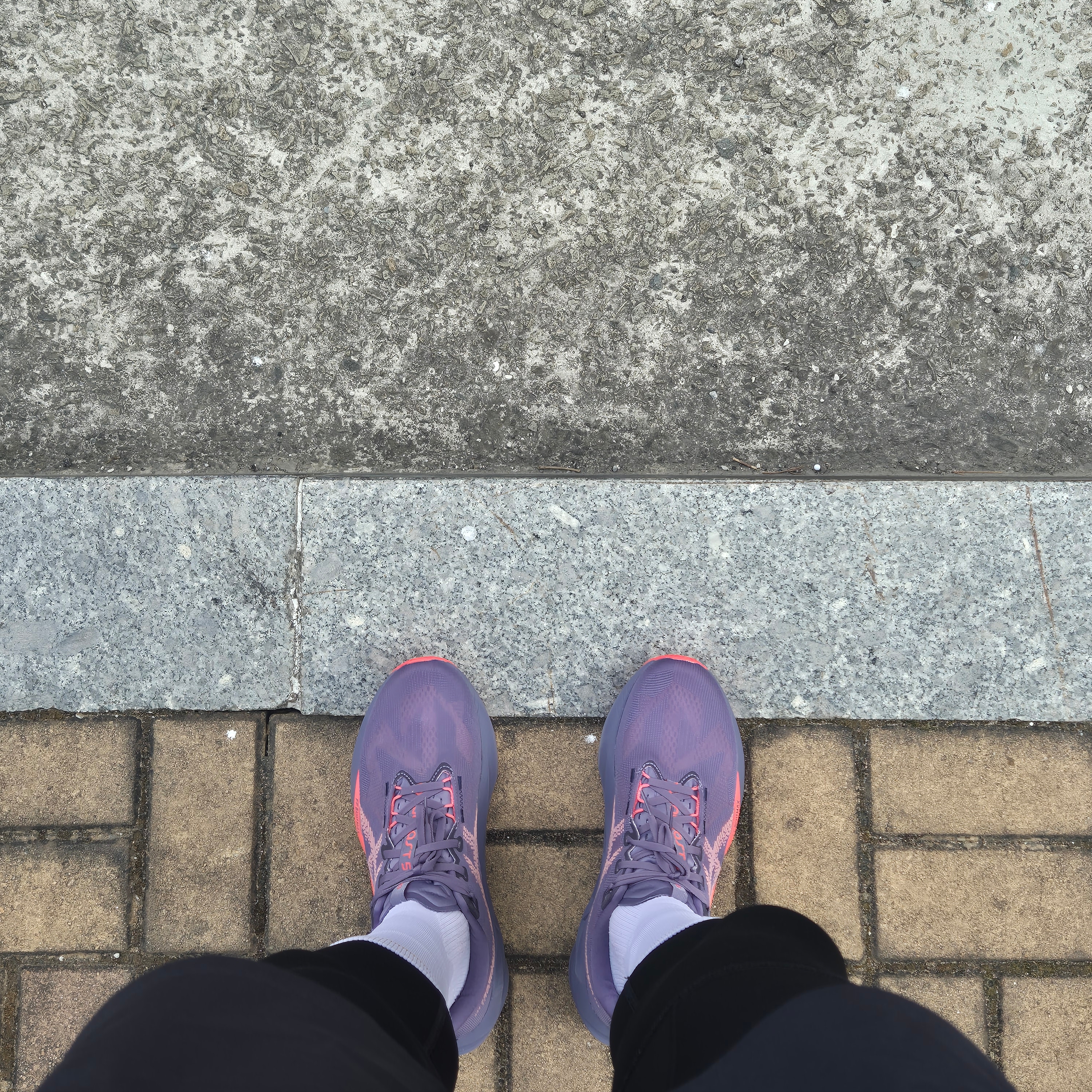 Asics Novablast 5 Greyish Purple Coral Reef 착용 스타일 - 1