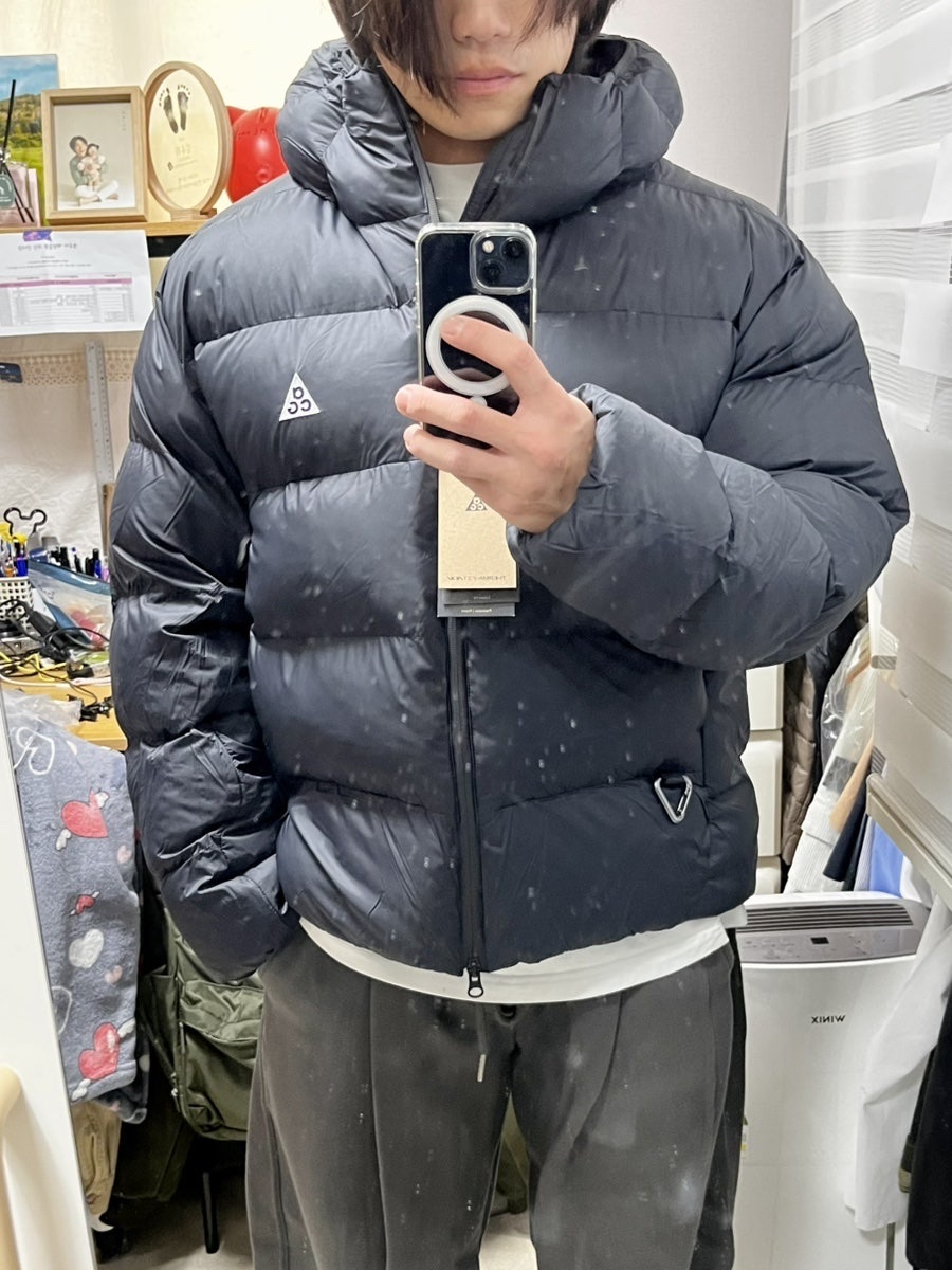 Nike ACG Therma-Fit ADV Lunar Lake Loose Hooded Jacket Black Summit White - Asia 착용 스타일 - 2
