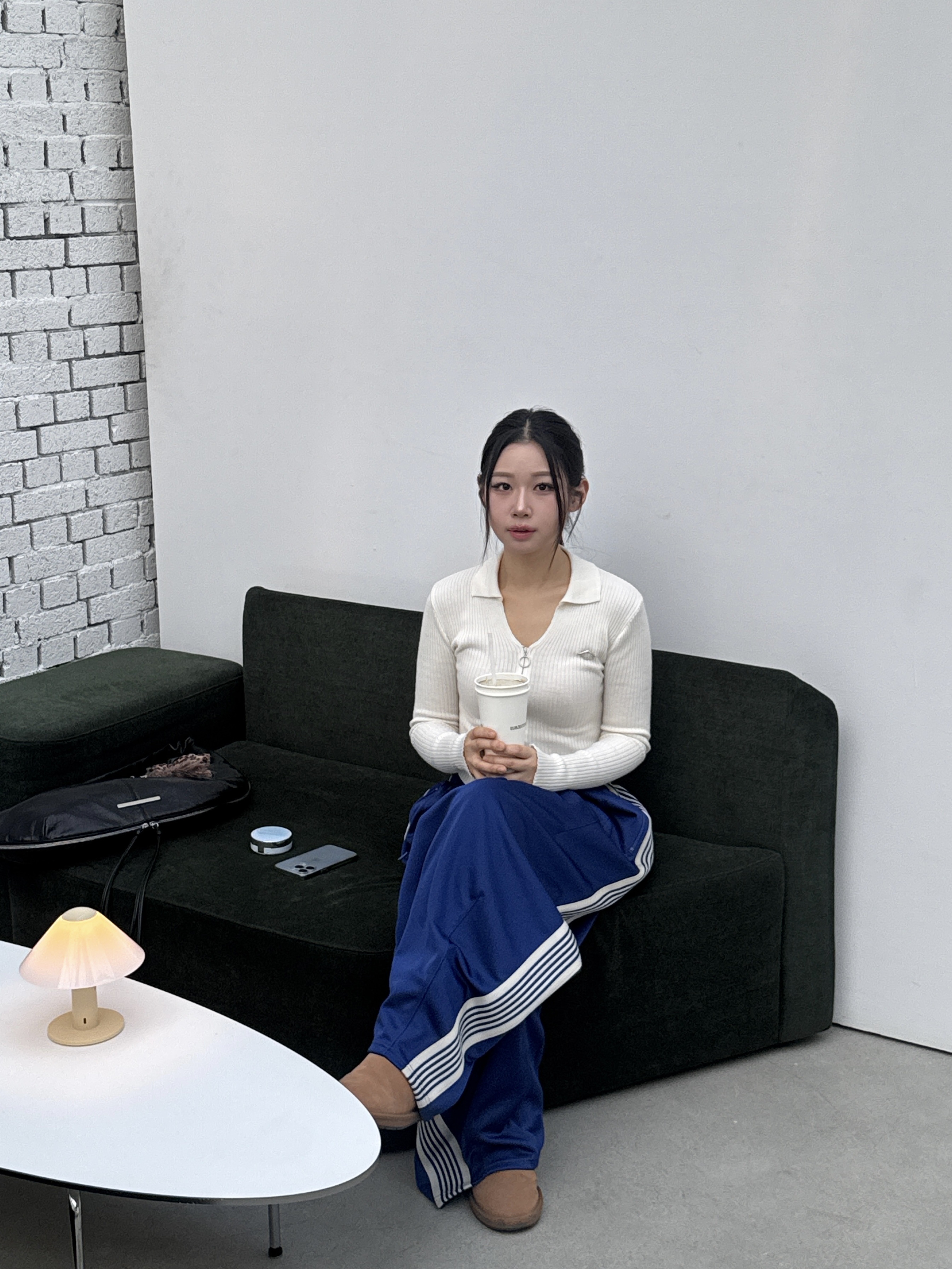 Needles H.D. Track Pants Poly Smooth Royal, (W) Mischief Knitted Long Sleeve Shirt White 착용 스타일 - 4