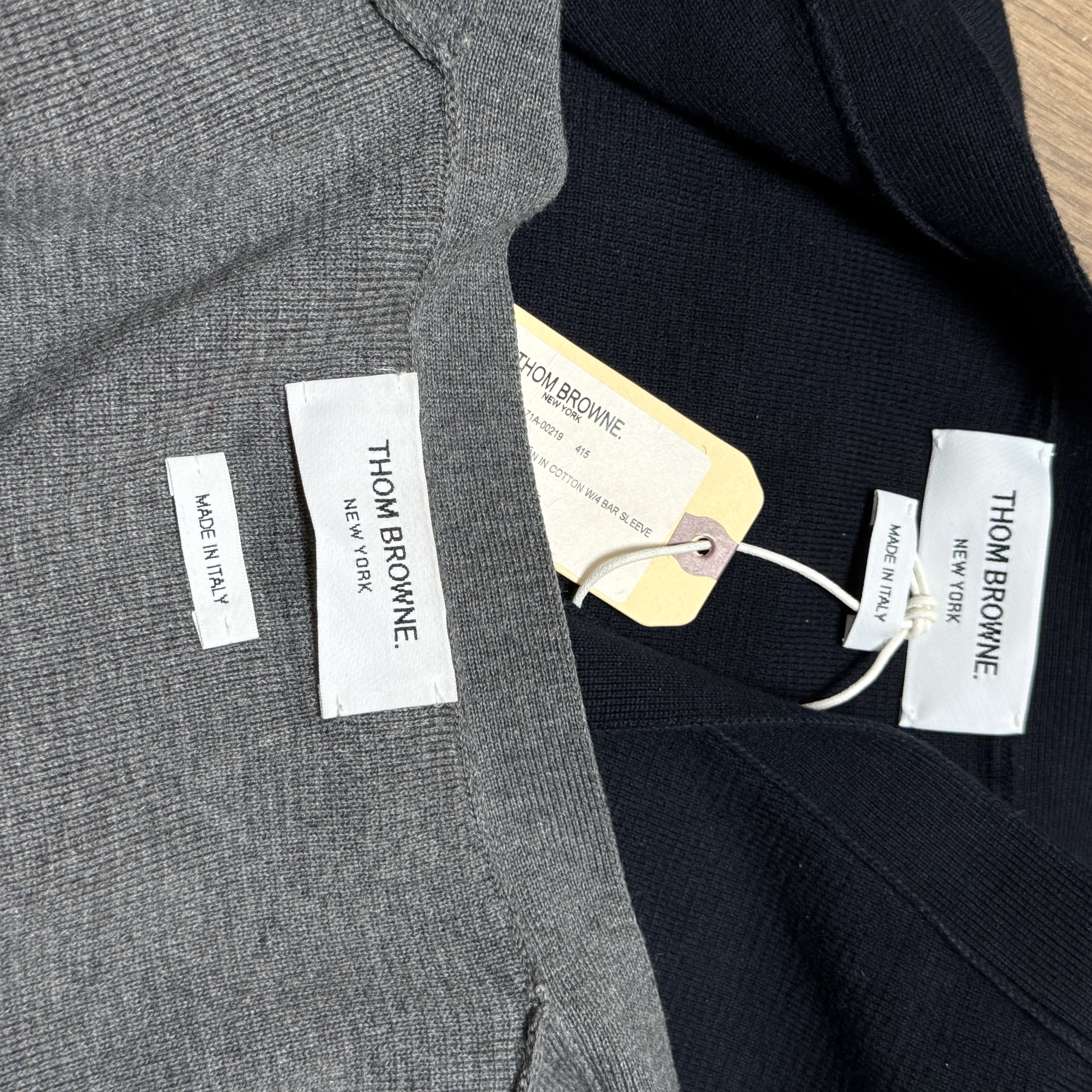 Thom Browne Milano Stitch 4-Bar Cardigan Navy 착용 스타일 - 4