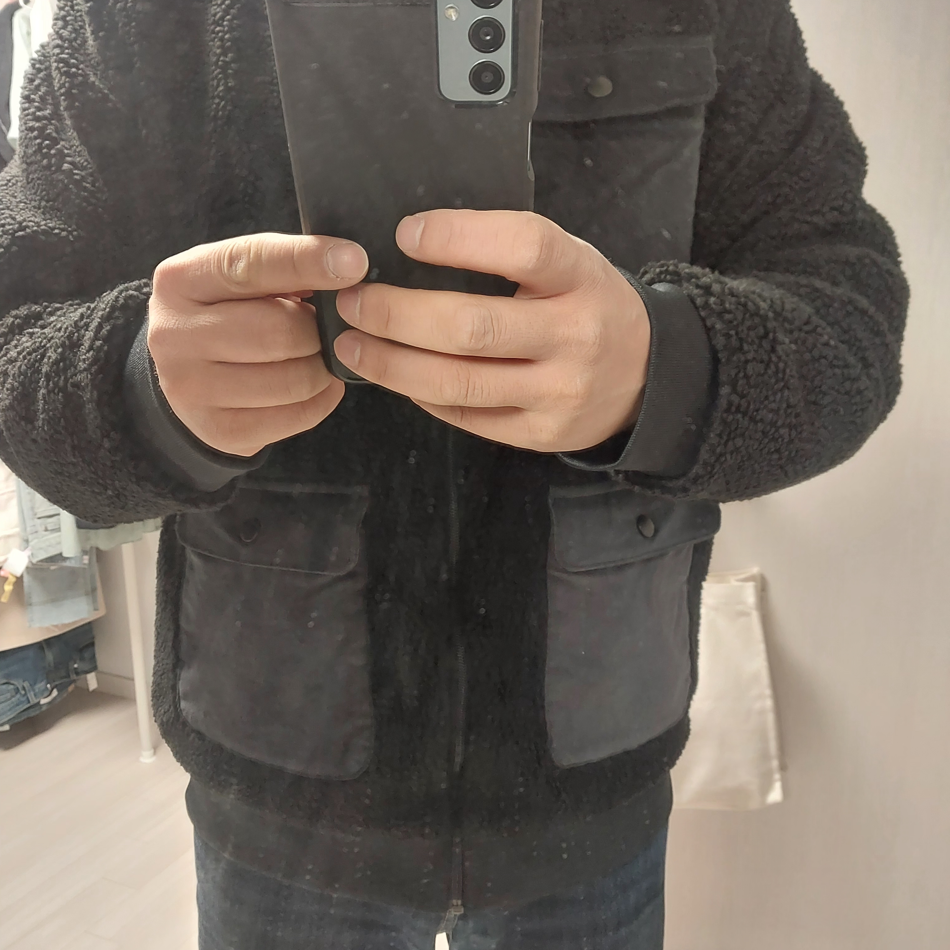 Nike NSW Full Zip Reversible Jacket Black 착용 스타일
