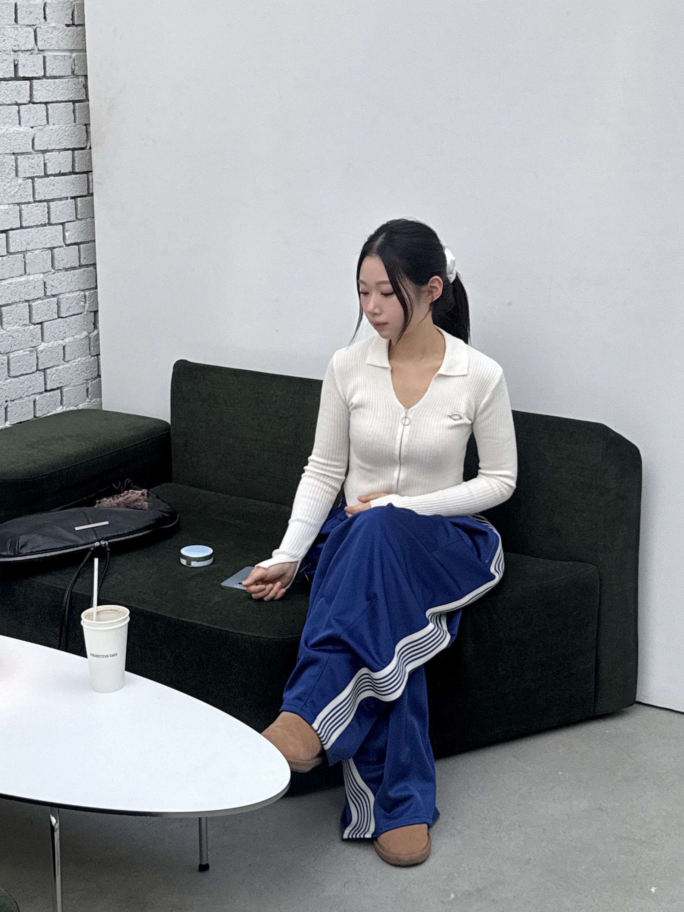 Needles H.D. Track Pants Poly Smooth Royal, (W) Mischief Knitted Long Sleeve Shirt White 착용 스타일 - 5