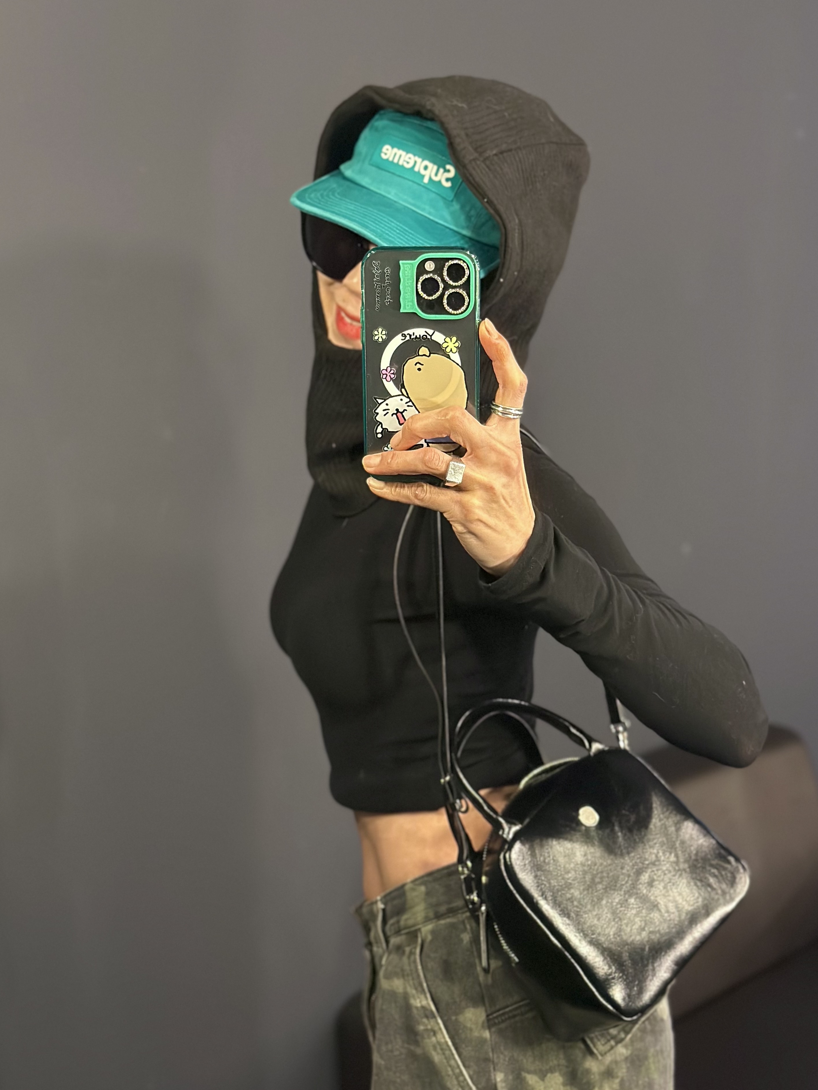 Supreme Washed Chino Twill Camp Cap Green - 24FW, Balenciaga Track Sneakers Triple Black 착용 스타일 - 4