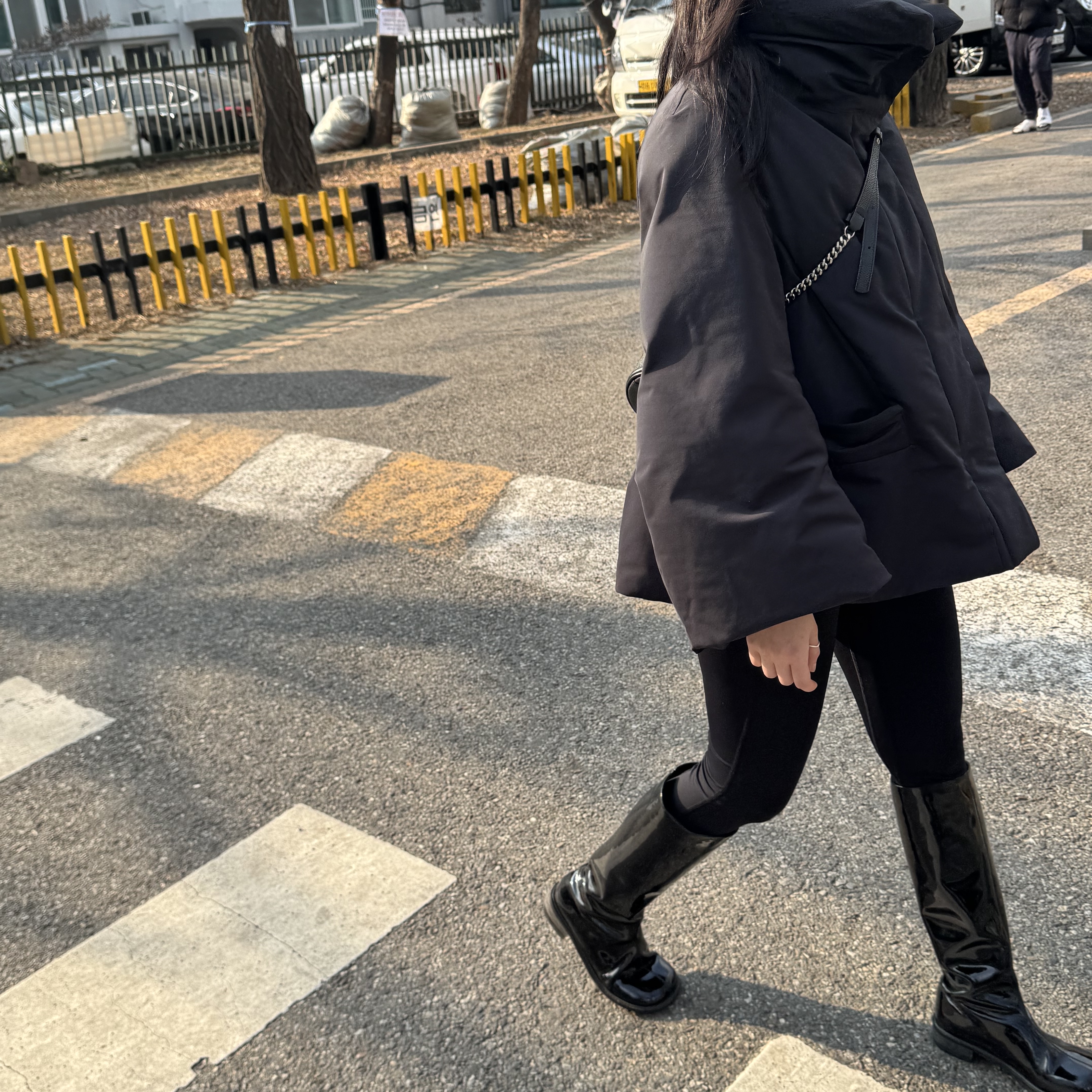 (W) Uniqlo x Jil Sander Hybrid Down Jacket Black - JP 착용 스타일