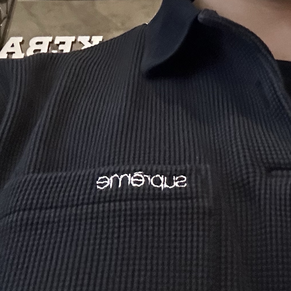 Supreme Thermal L/S Polo Black - 23FW 착용 스타일