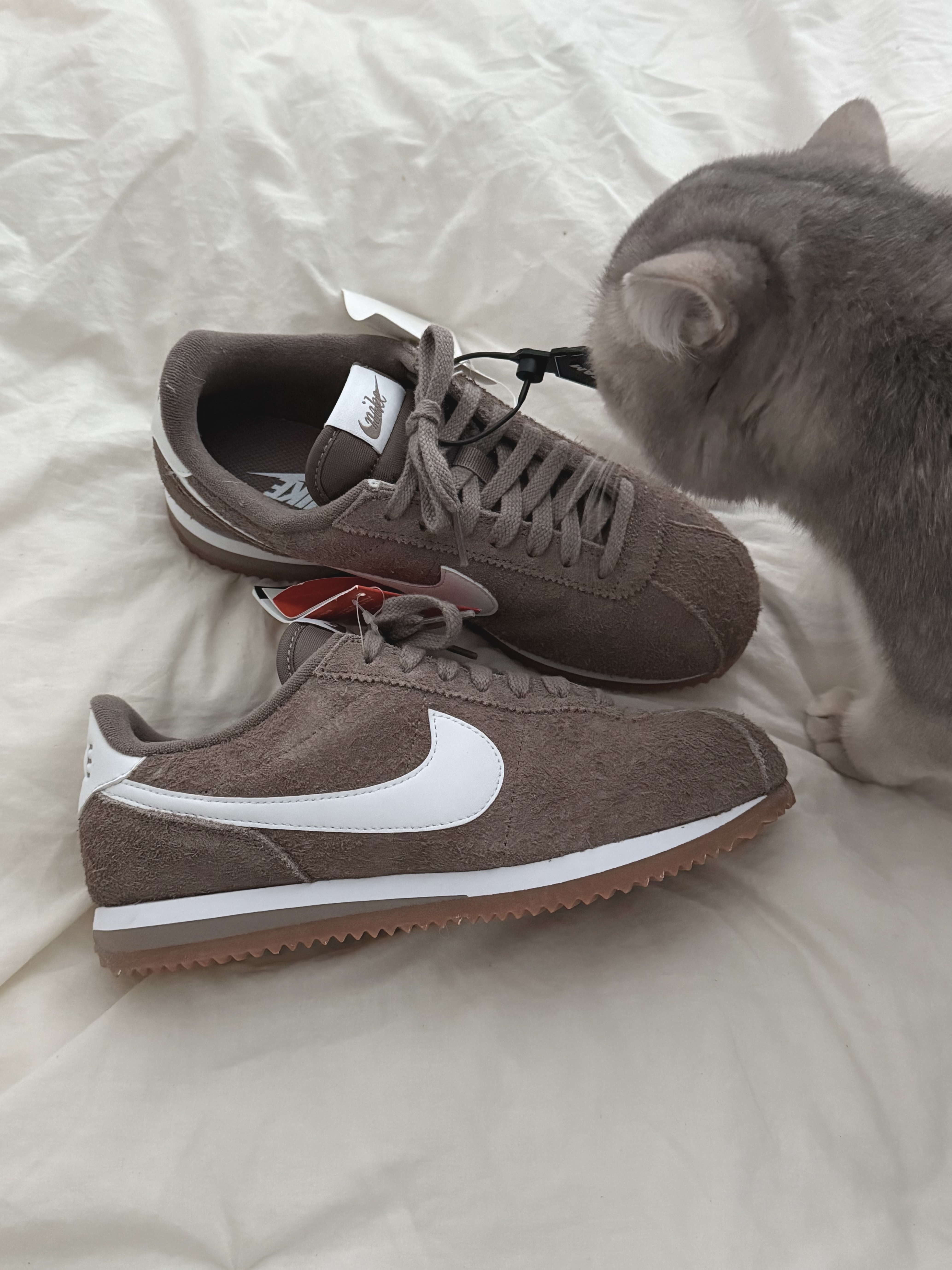 (W) Nike Cortez Vintage Mink Brown Gum Medium Brown 착용 스타일