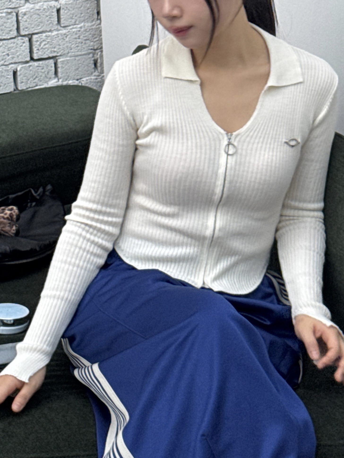 Needles H.D. Track Pants Poly Smooth Royal, (W) Mischief Knitted Long Sleeve Shirt White 착용 스타일 - 3