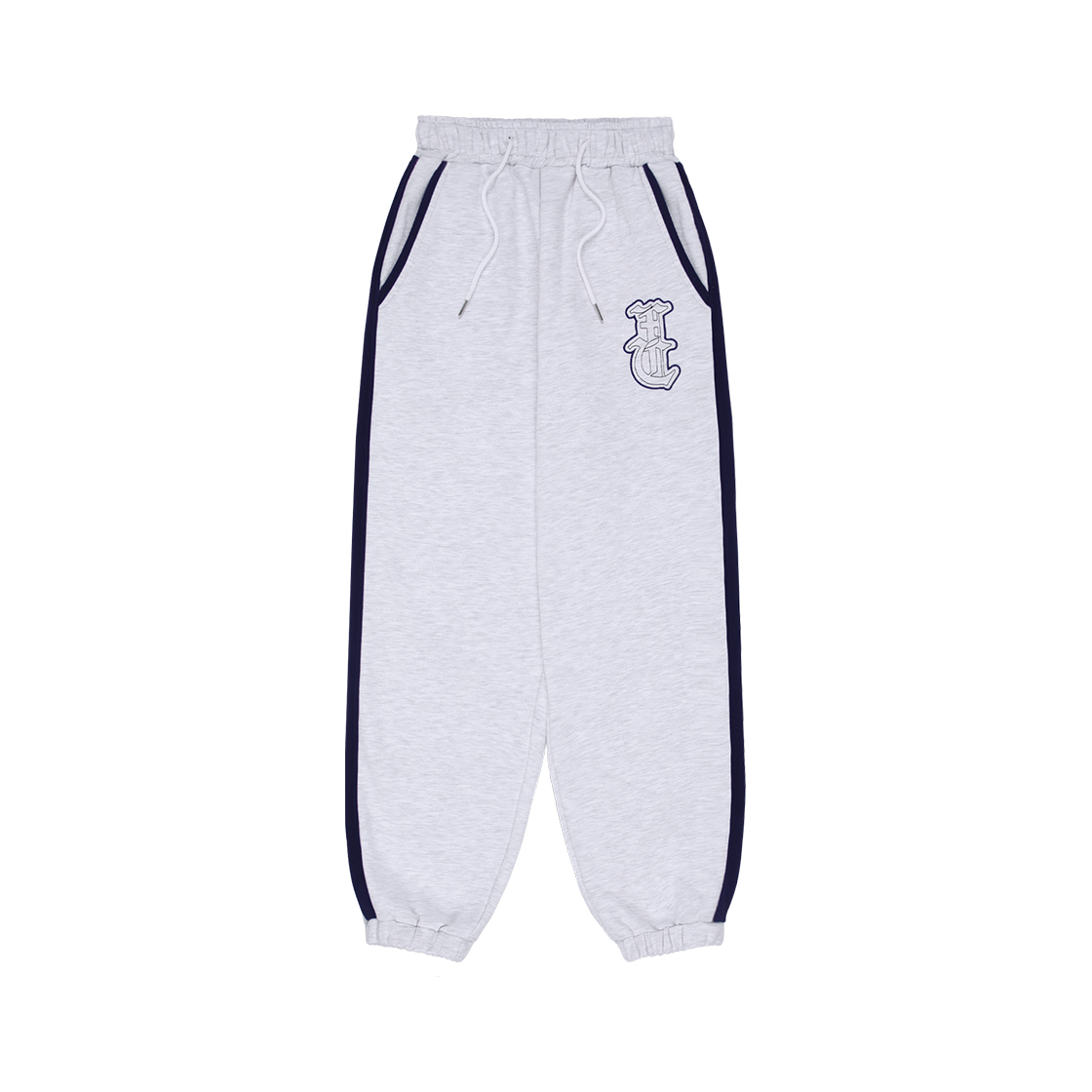 팬시클럽 니들워크 투톤 트레이닝 팬츠 멜란지 그레이 | FANCY