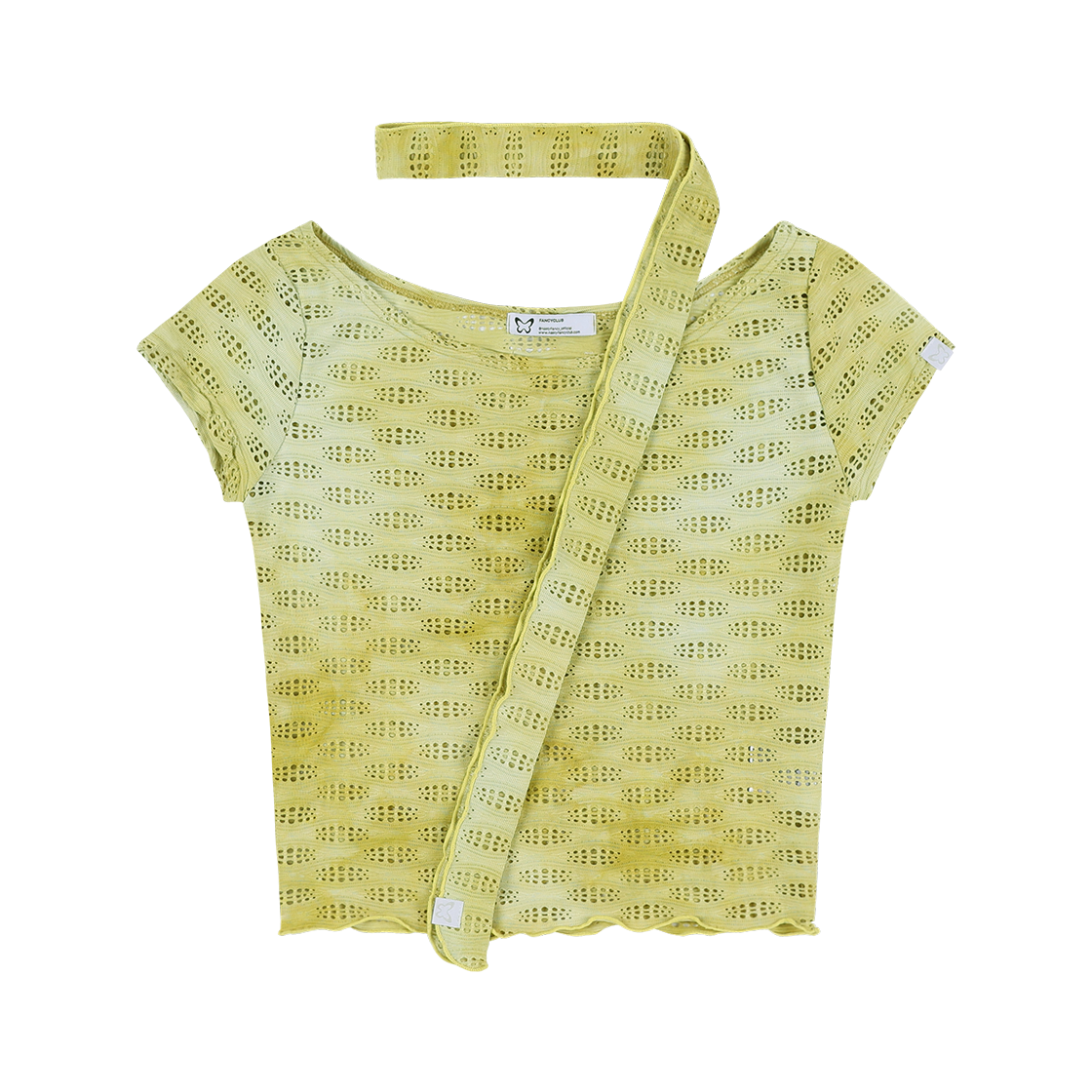 ☆NASTY FANCY CLUB☆ NF Milky Way Scarf Tee LIMEF24QB361 팬시클럽 밀키웨이 스카프 티 라임 | FANCY CLUB | KREAM