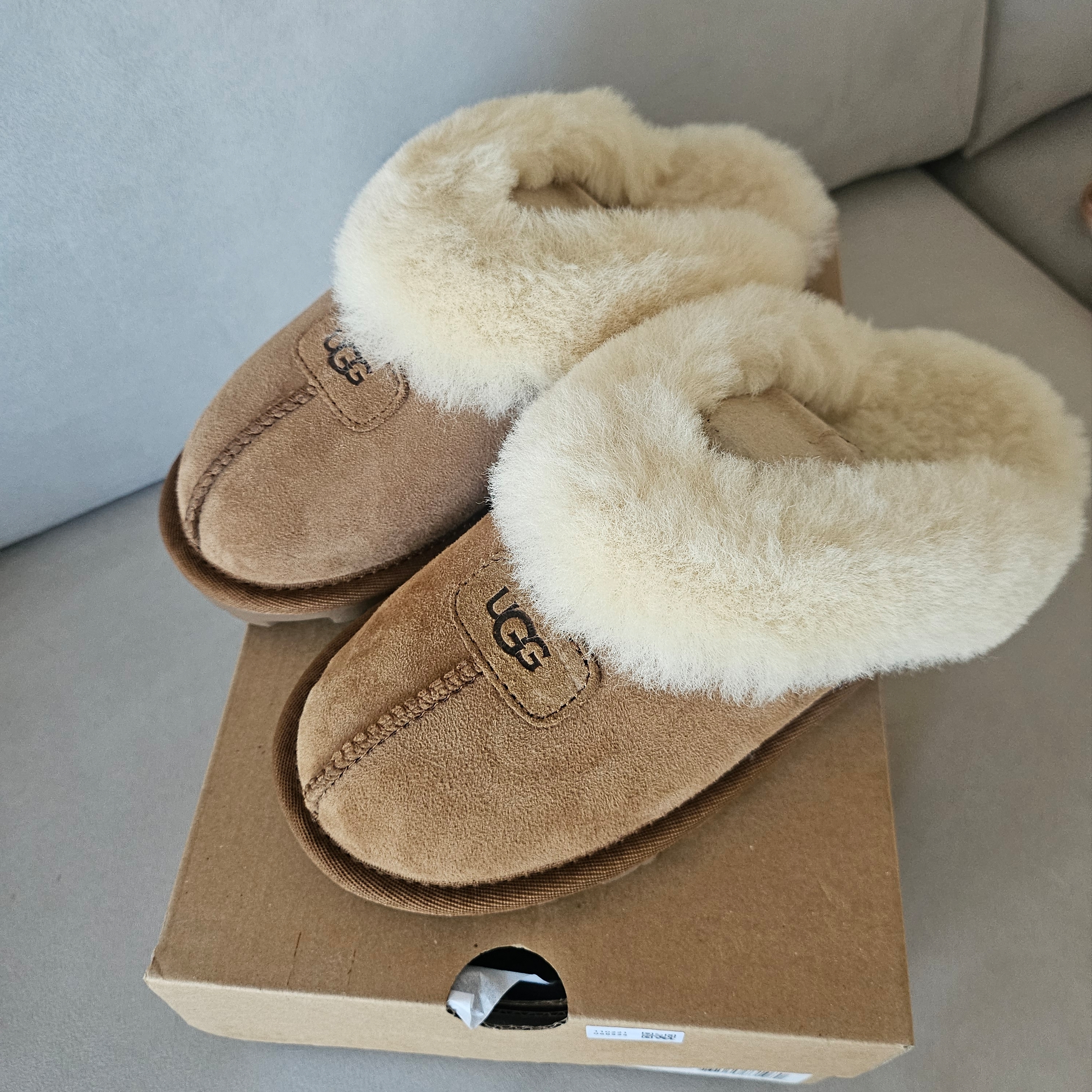 (W) UGG Coquette Slipper Chestnut 착용 스타일 - 1