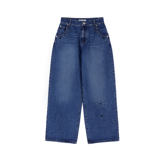 [FANCY CLUB] BOHEMIAN STUDDED DENIM パンツ★韓国★関税込み★ FANCY CLUB(ファンシークラブ) デニム・ジーパン(レディース