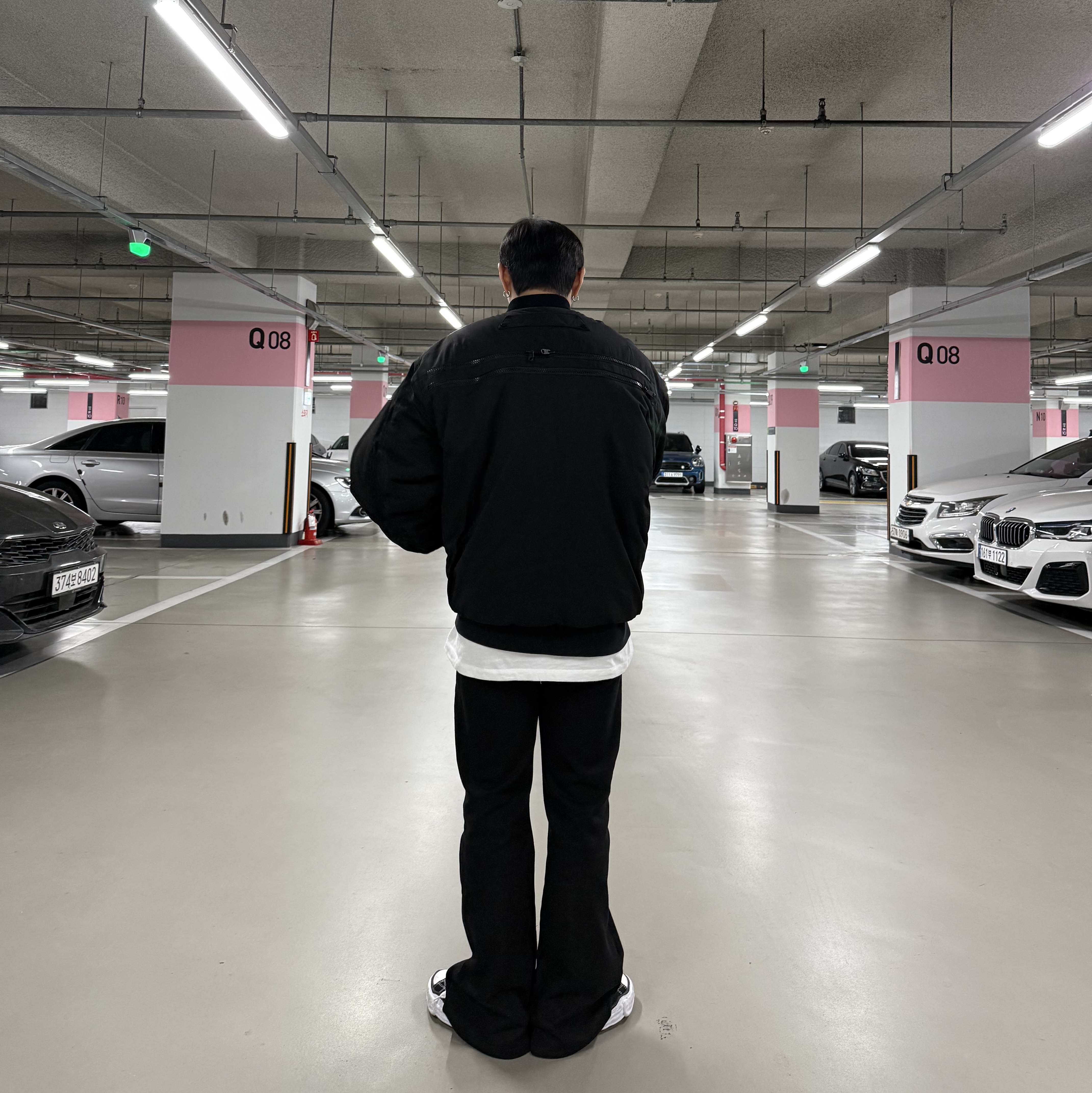 Undermycar Juggernaut Double Back Zip Steroid Bomber Triple Black - 23SS, Human Made Heart Keyring Black 착용 스타일 - 3
