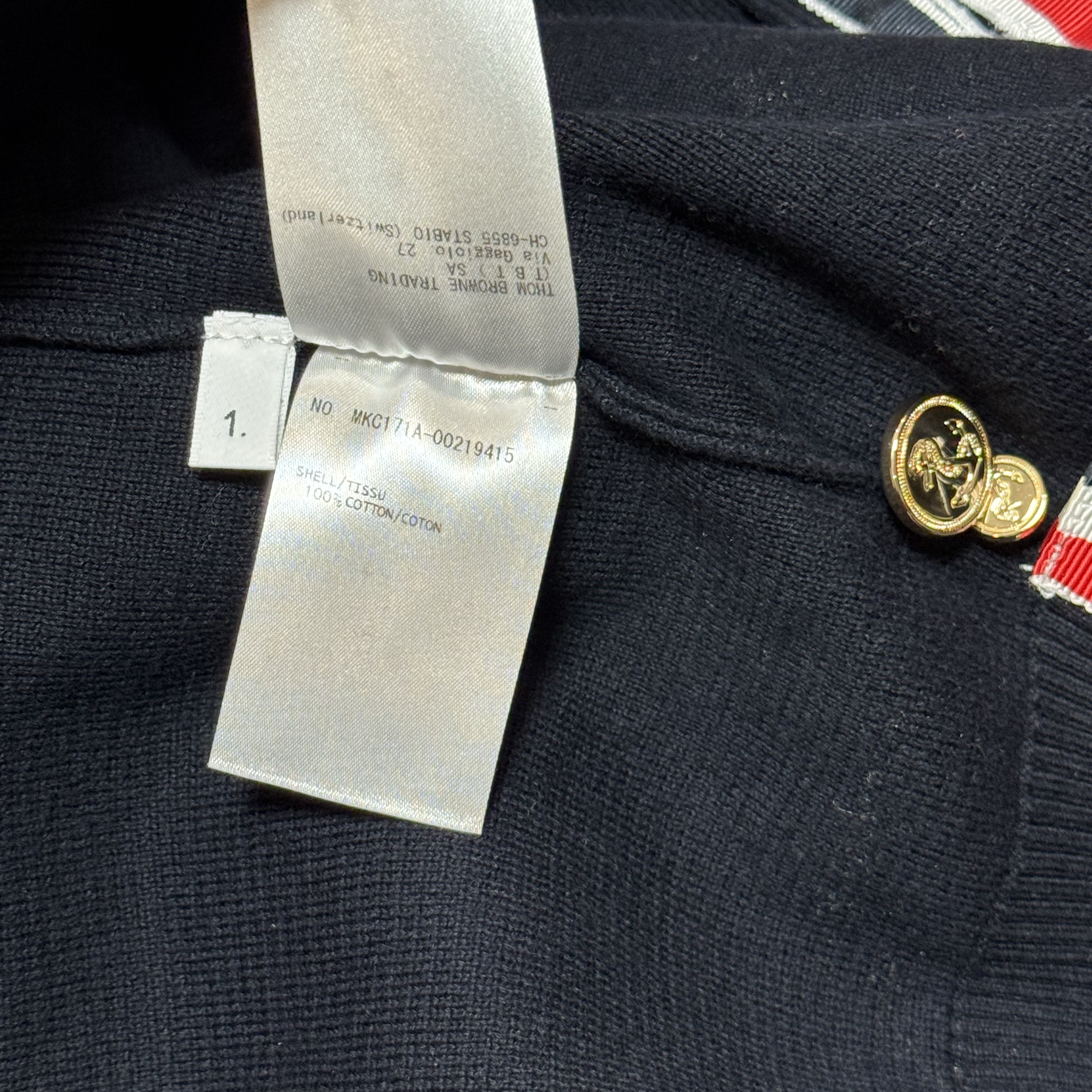 Thom Browne Milano Stitch 4-Bar Cardigan Navy 착용 스타일 - 3