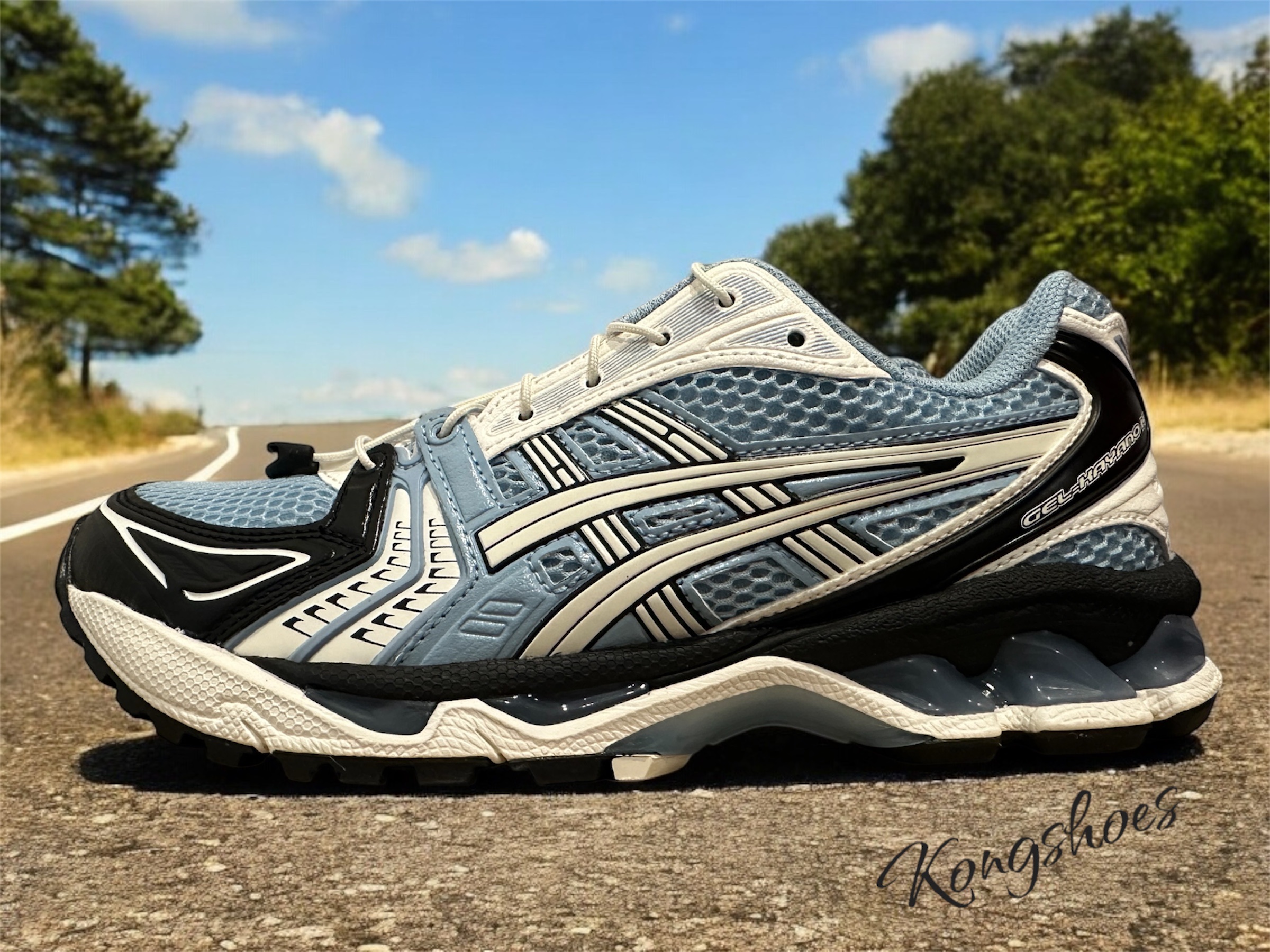 Asics Unlimited Gel-Kayano 14 Mist Cream 착용 스타일