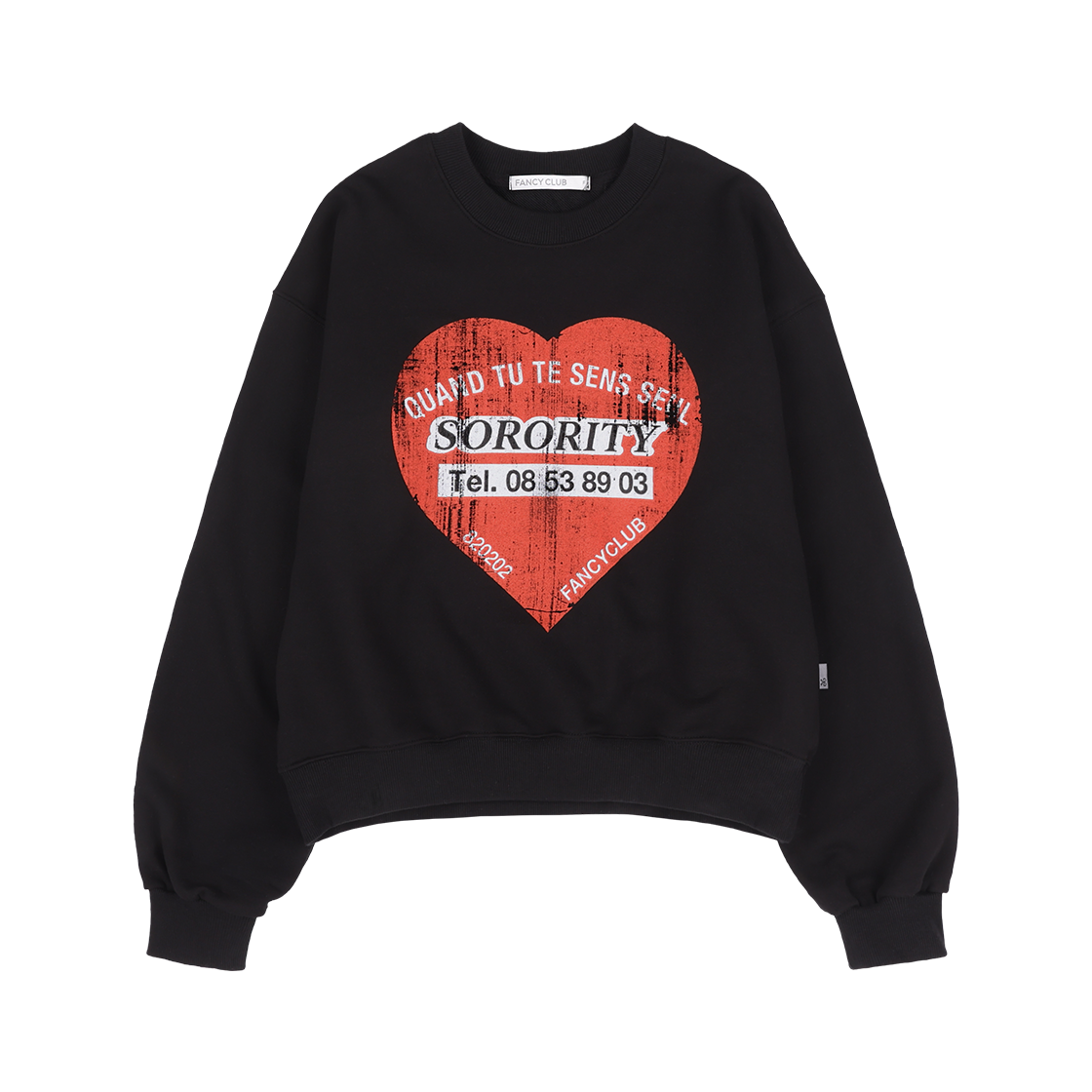 ◇NASTY FANCY CLUB◇ Crimson Heart Sweatshirt BLACKF24ZB055 TOP - [FANCY CLUB]