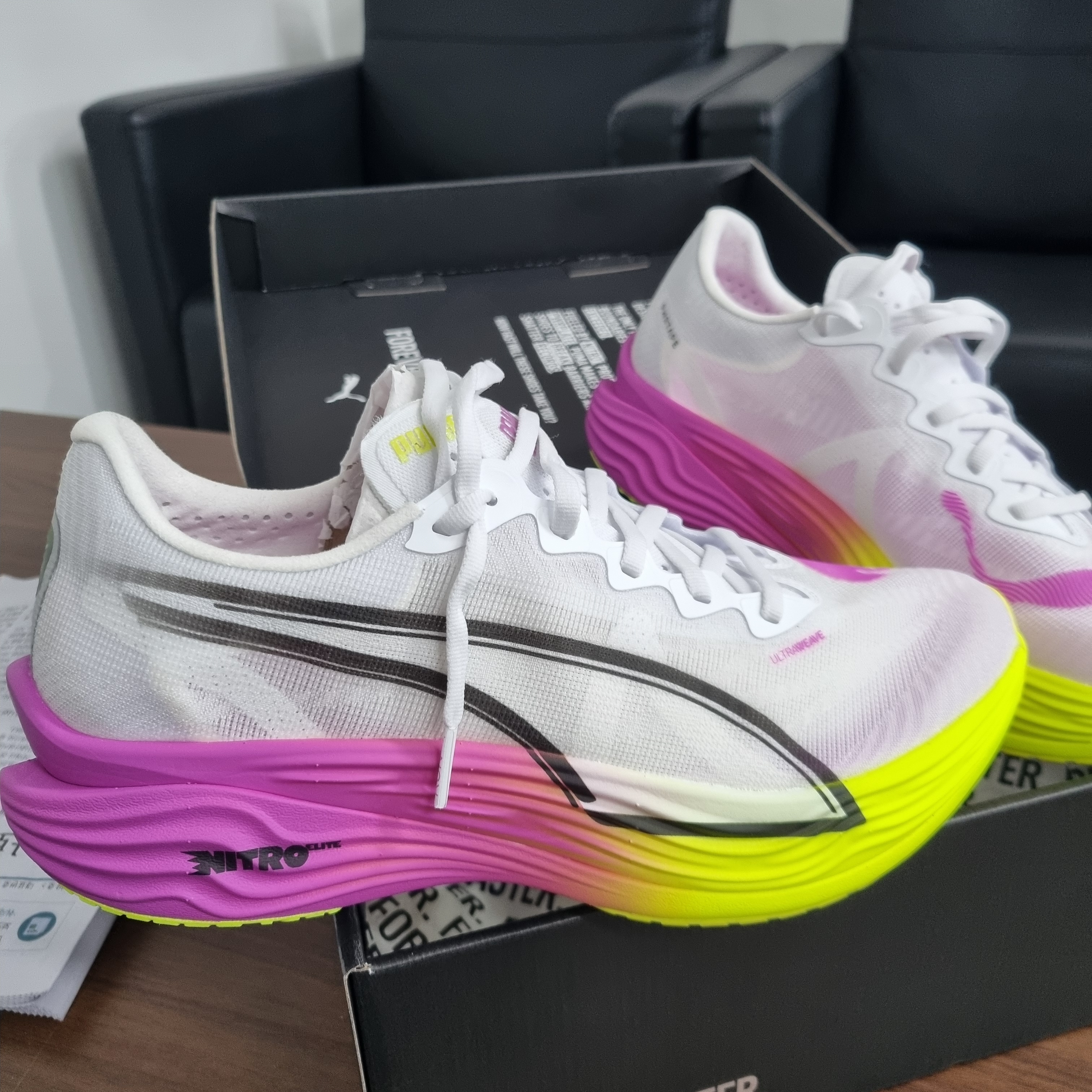 Puma Deviate Nitro Elite 3 White Pure Magenta 착용 스타일