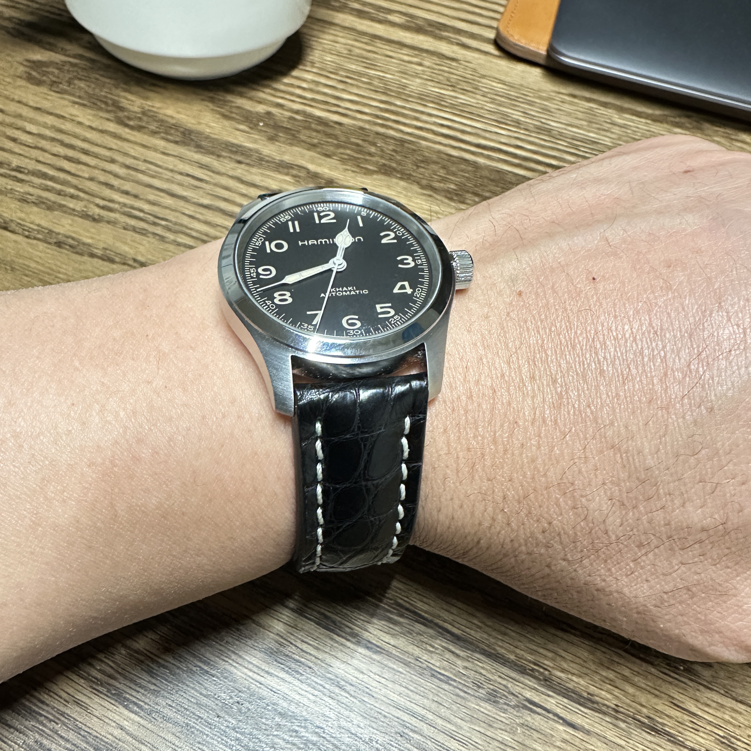Hamilton Khaki Field Murph 38mm Automatic Stainless Steel Leather Black 착용 스타일 - 1