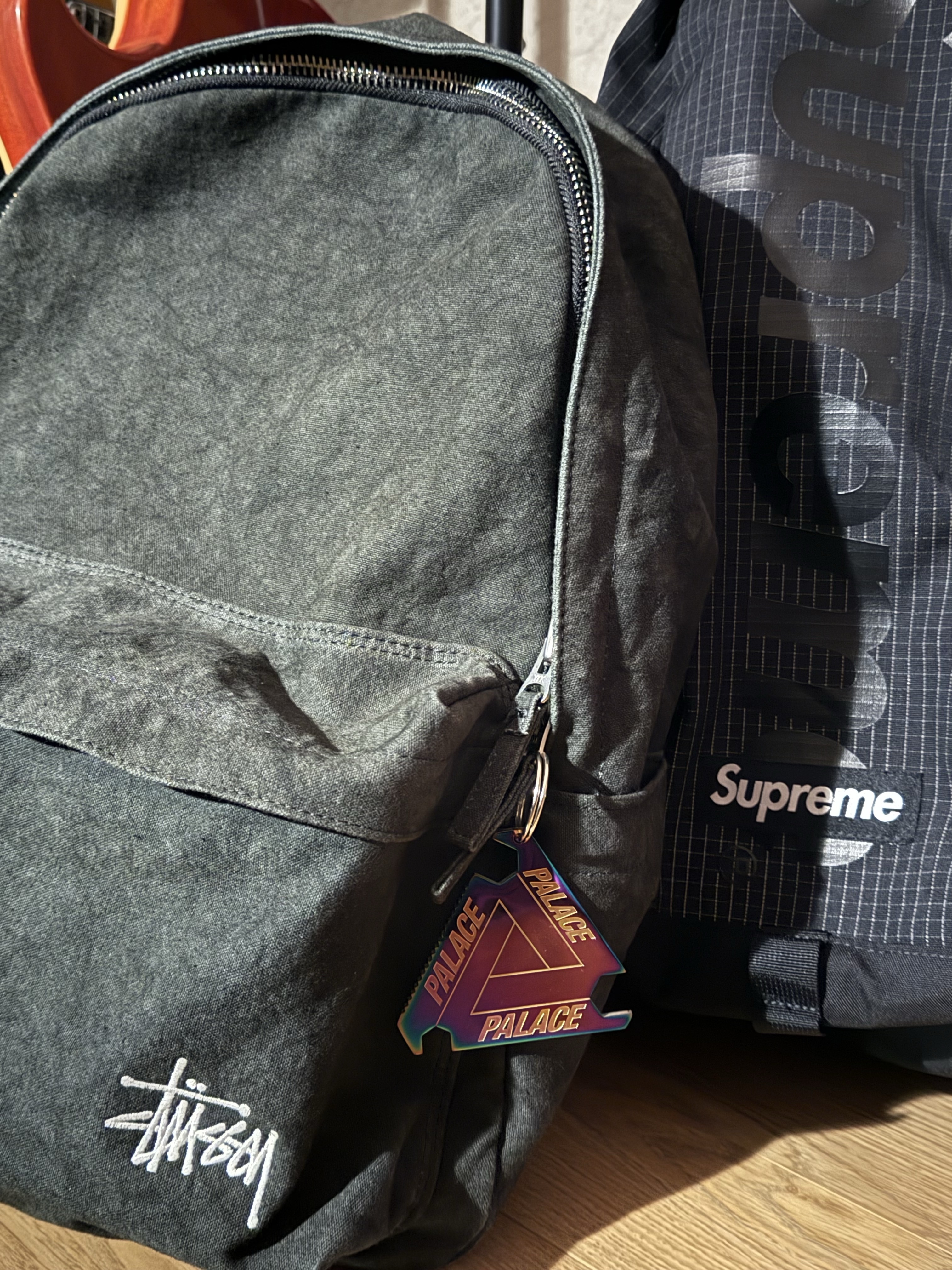 Stussy Canvas Backpack Washed Black, Supreme Backpack Black - 24SS 착용 스타일