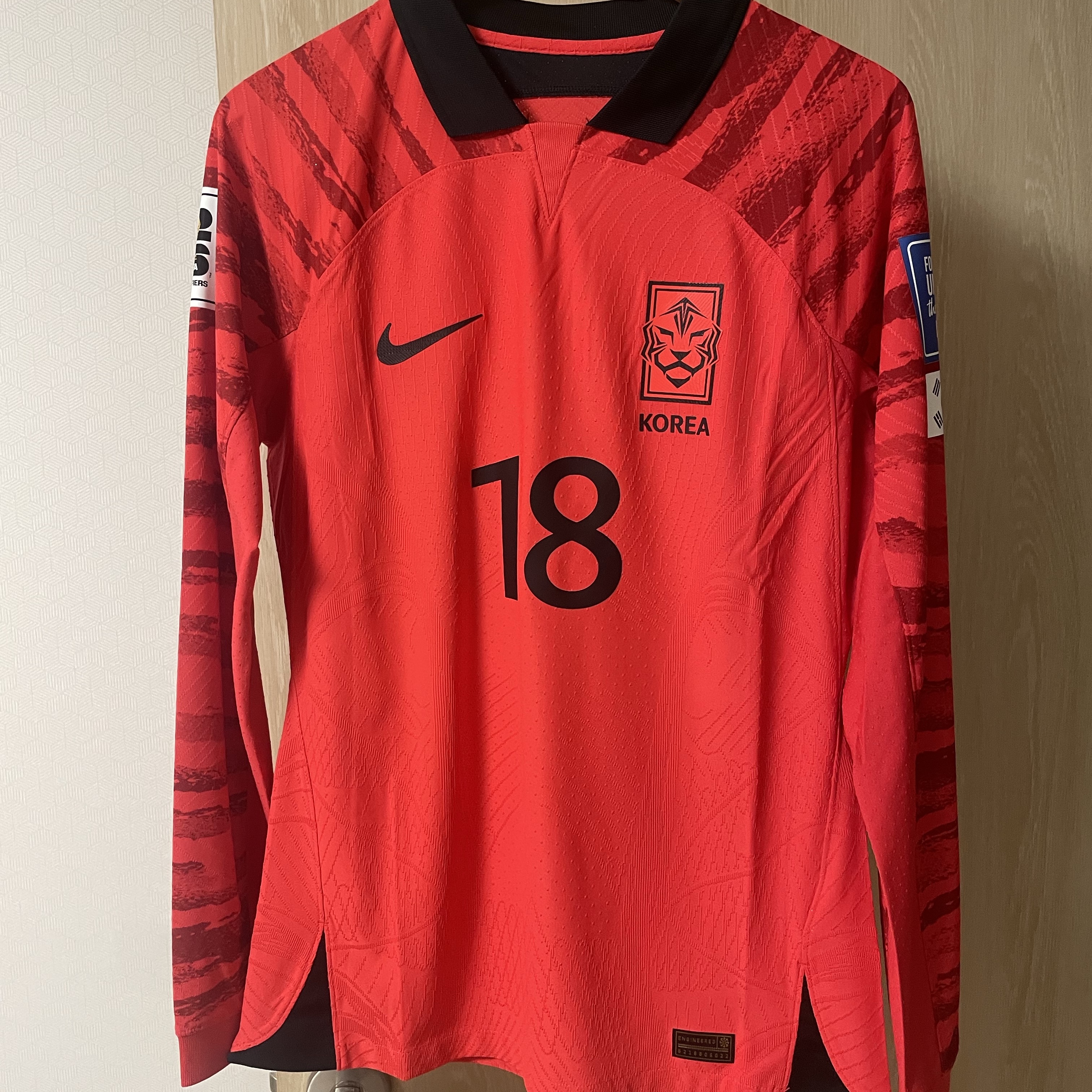 Nike Korea 2022/23 Dri-Fit ADV Match Home Long Sleeve Jersey Global Red - Asia (Non Marking Ver.) 착용 스타일 - 1